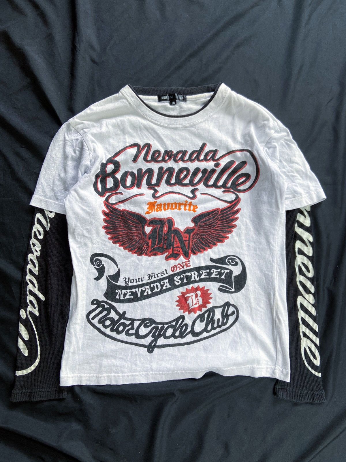 image of Beauty Beast x If Six Was Nine Bullet Noise Nevada Riders Long Sleeve in White, Men's (Size Medium)