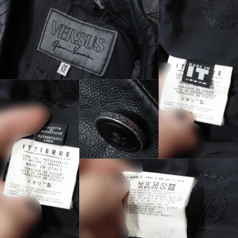Versace 90S Leather Jacket Vintage Size US L / EU 52-54 / 3 - 12 Thumbnail