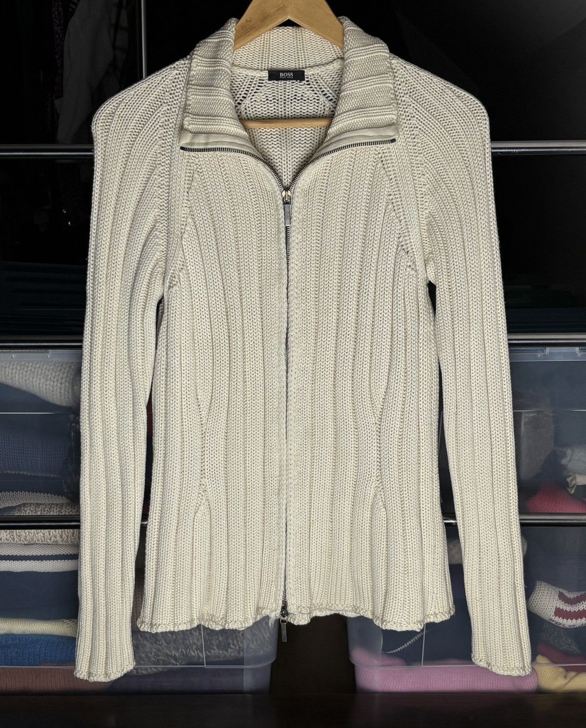 Hugo Boss Hugo Boss Vintage Knit Zip Up Sweater Size L / US 10 / IT 46 - 1 Thumbnail