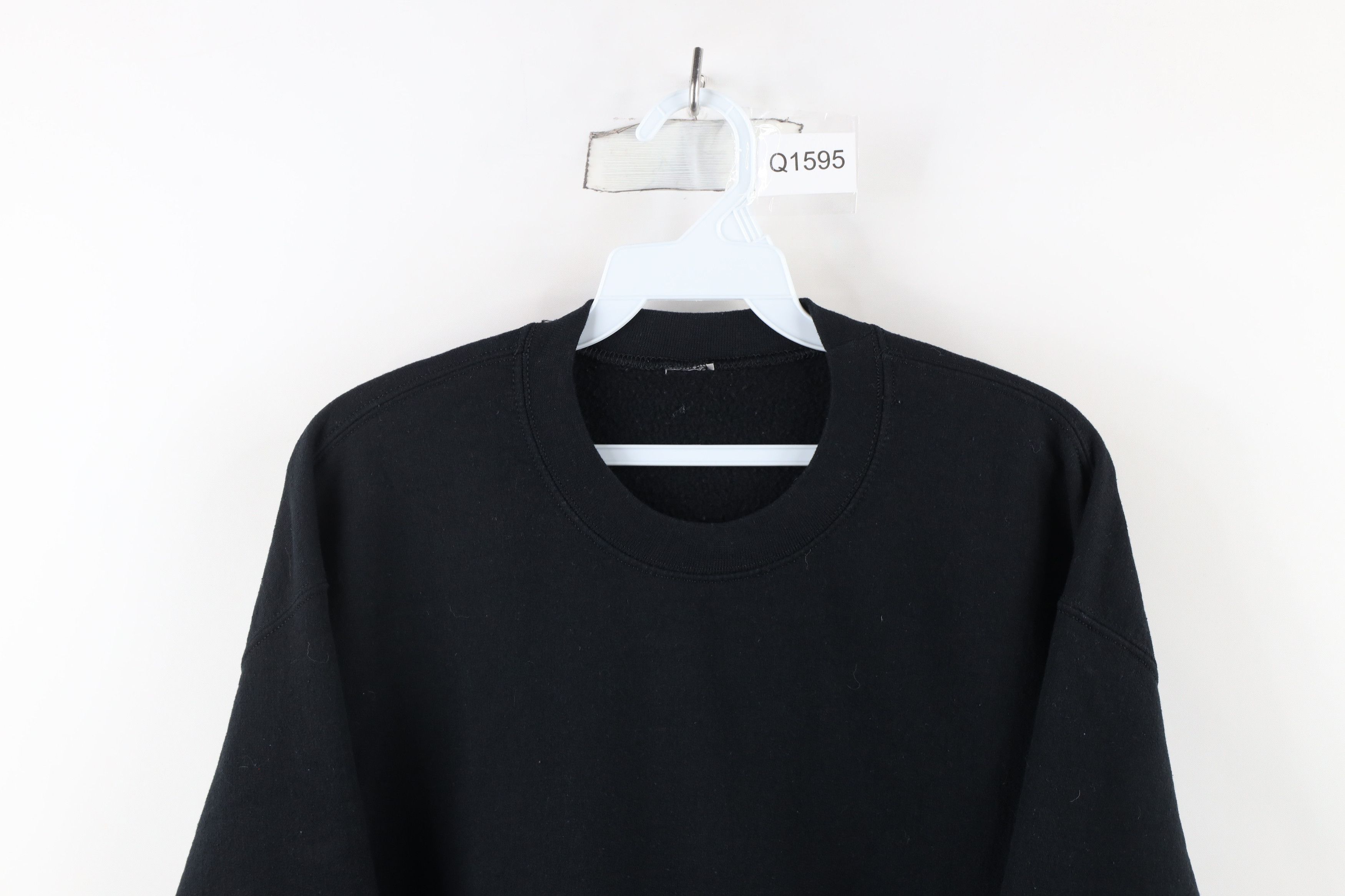 Vintage Vintage 90s Streetwear Blank Crewneck Sweatshirt Black Size US M / EU 48-50 / 2 - 2 Thumbnail