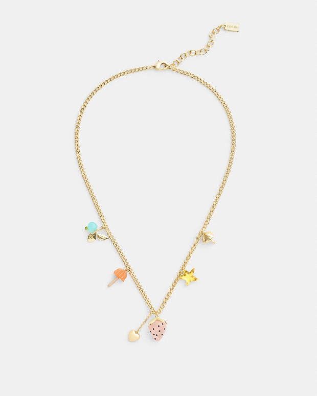 Coach NWT Coach X Observed By Us Strawberry Heart Charm Necklace Size ONE SIZE - 2 Thumbnail