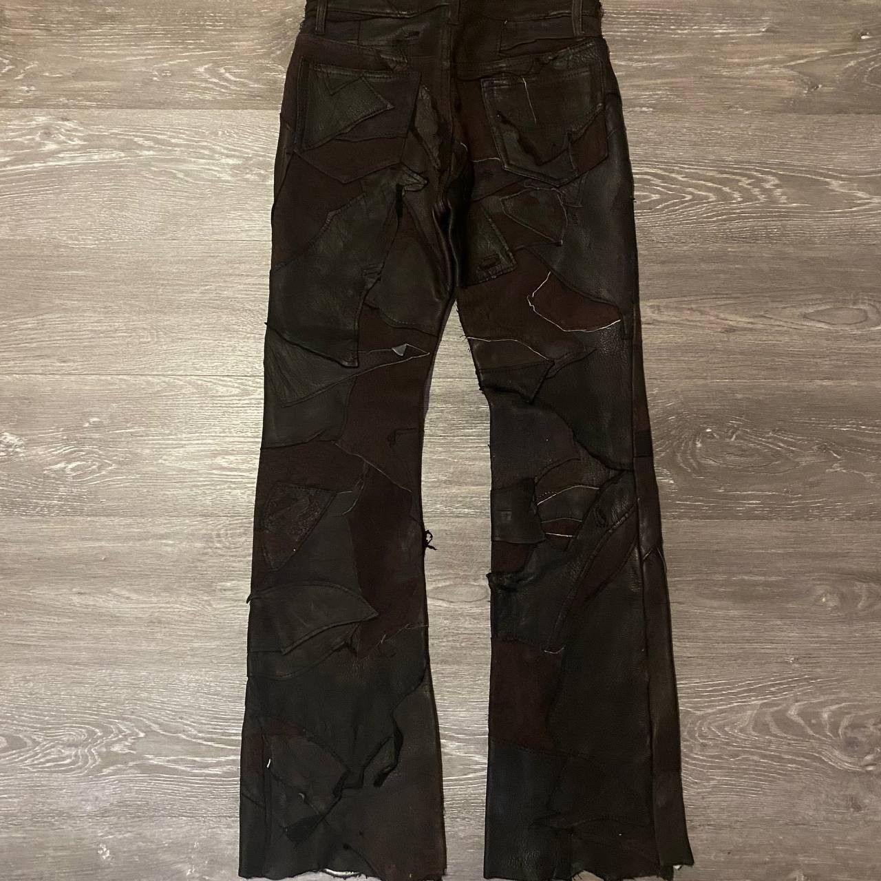 Yasuyuki Ishii Yasuyuki Ishii 1-of-1 Dark Red Leather Patchwork Pants Size US 32 / EU 48 - 6 Thumbnail