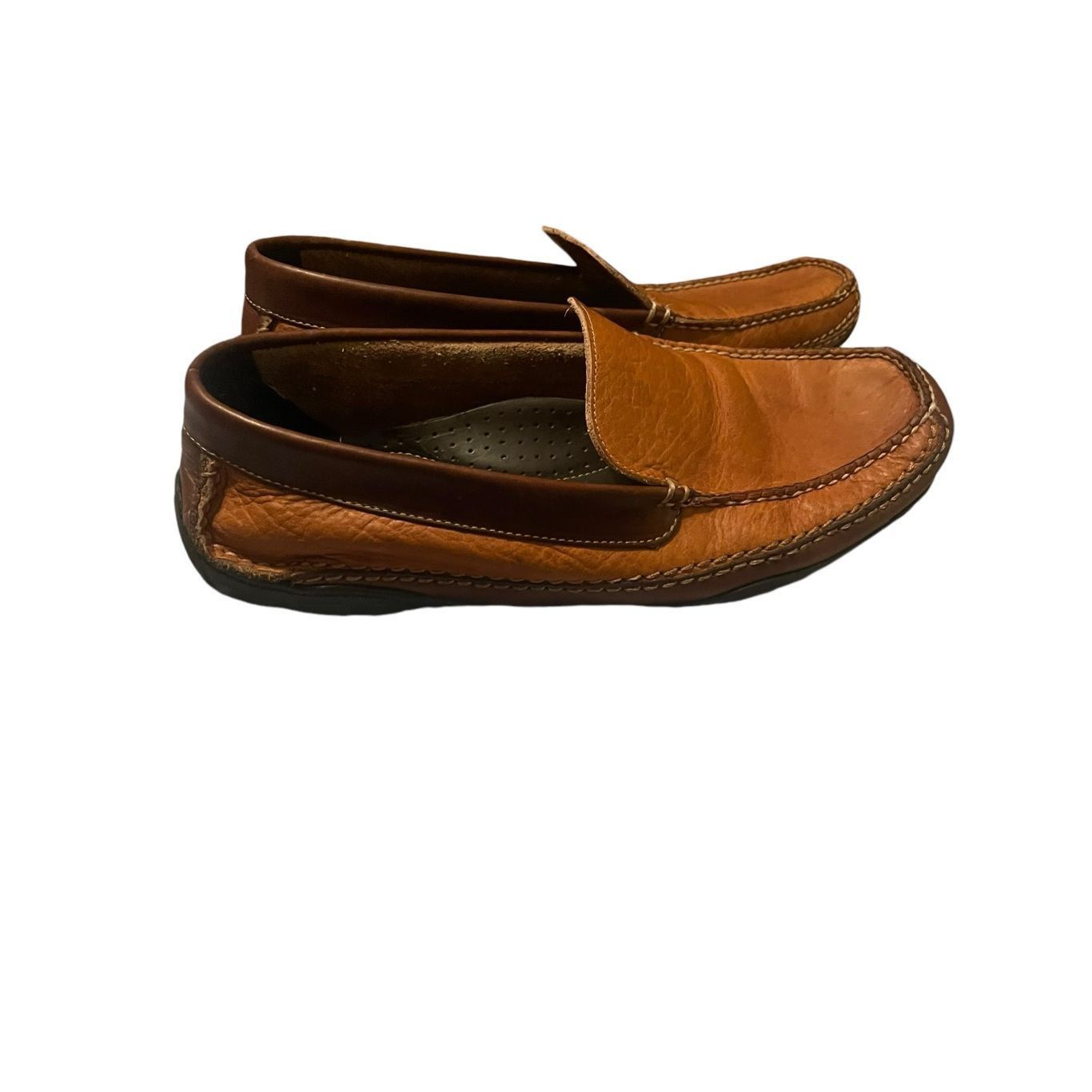 L.L. Bean L.L. Bean Mens Brown Solid Leather Slip On Flat Loafers Shoes Size 12 D Size US 12 / EU 45 - 1 Thumbnail