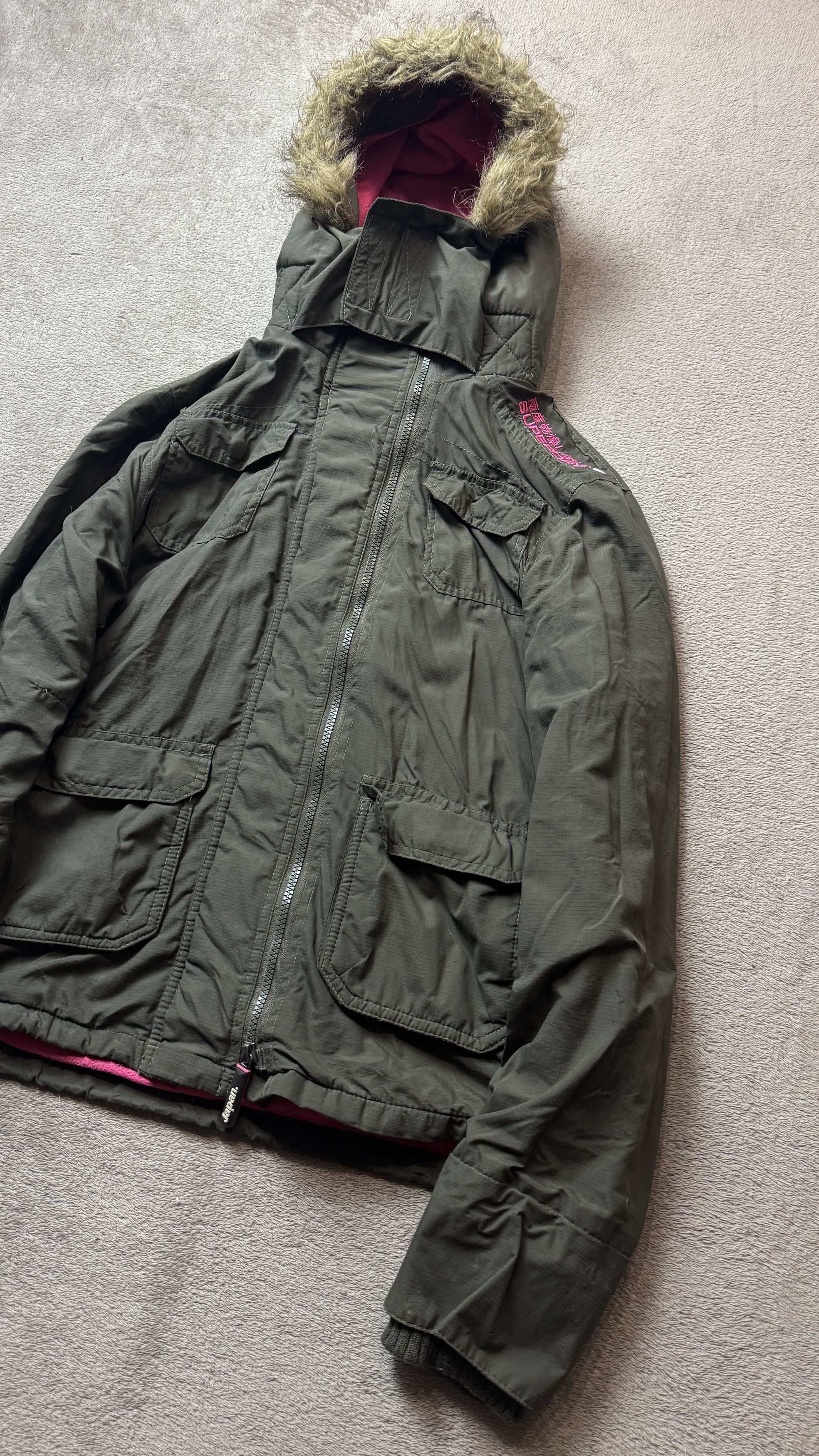 Japanese Brand Superdry Military Y2K Faux Fur Jacket ifsixwasnine LGB Goa Size US S / EU 44-46 / 1 - 3 Thumbnail