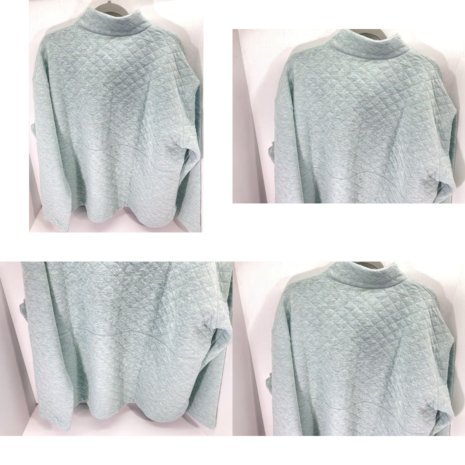 Eddie Bauer Eddie Bauer Quilted Sweater Women 2XL Green Long Sleeve Pullover Cotton Blend Mock Neck Quilted Solid Size XXL / US 16-18 / IT 52-54 - 8 Thumbnail