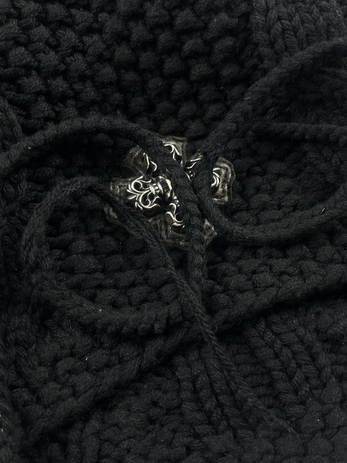 Chrome Hearts Chrome Hearts 3rd Eye Silver Cross Pom Leather Patch Beanie Size ONE SIZE - 7 Thumbnail