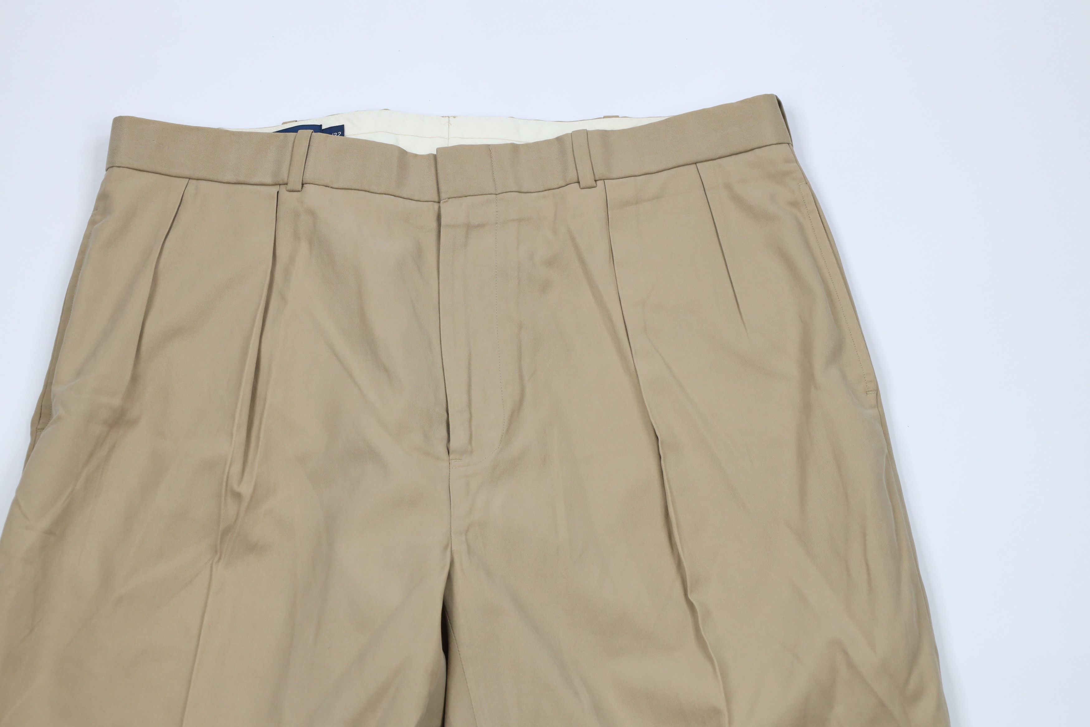 Ralph Lauren × Vintage Vintage 90s Ralph Lauren Blend Wide Leg Chino Pants Beige Size US 38 / EU 54 - 2 Thumbnail