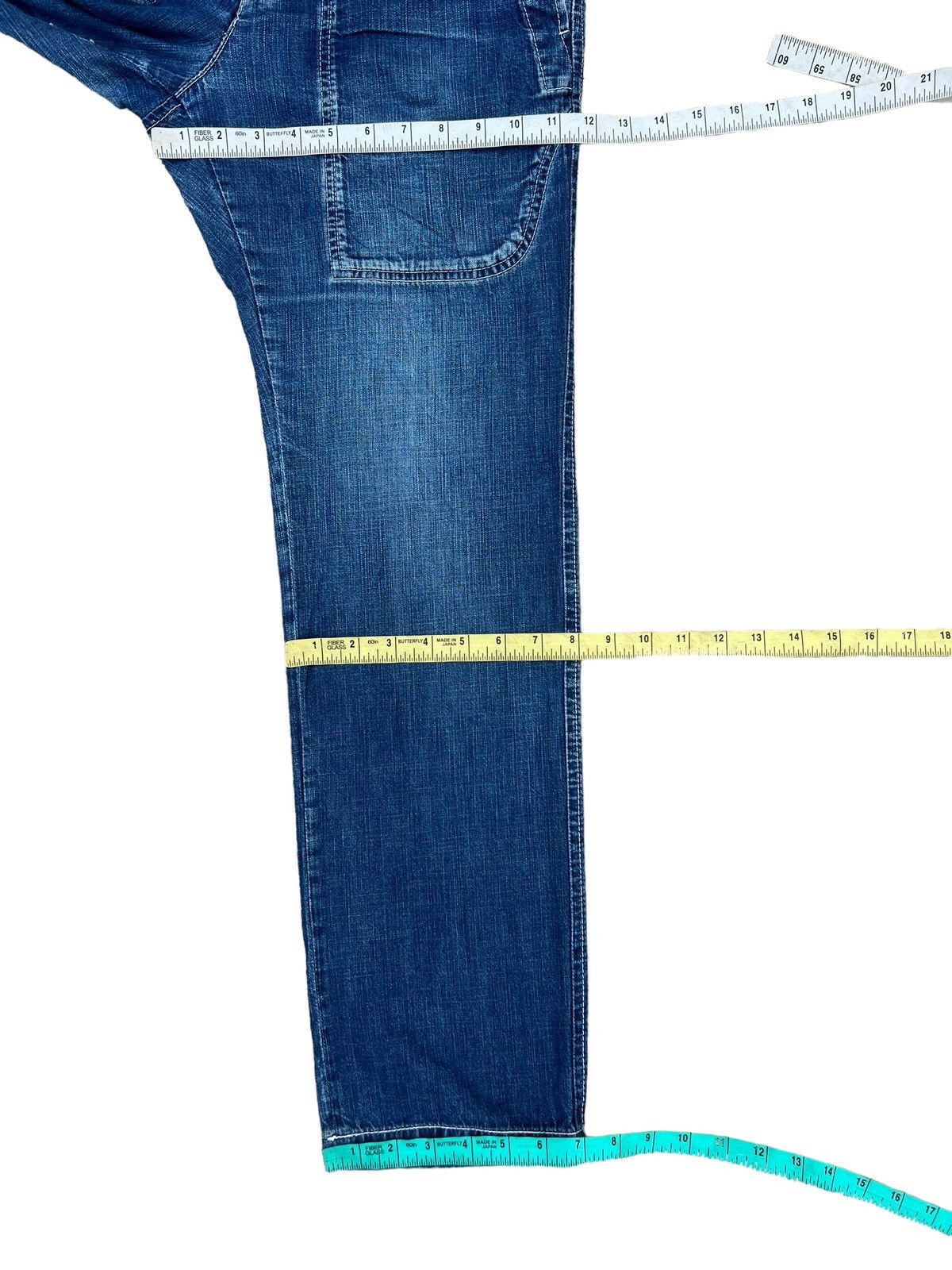 Comme des Garcons Homme Vintage CDGH Distress Fade Blue Denim Military Work Pant Size US 29 - 3 Thumbnail