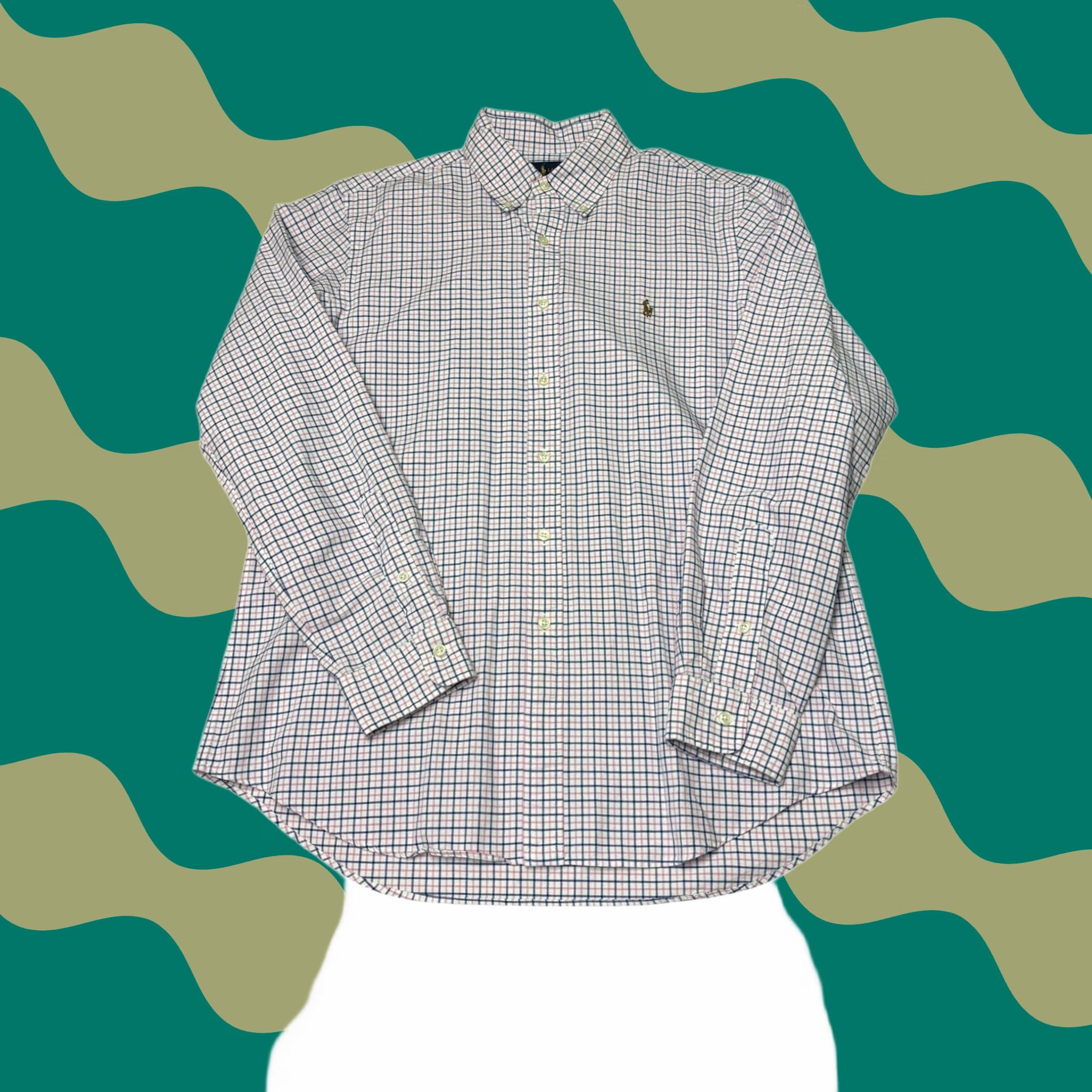 Ralph Lauren Ralph Lauren Shirt Mens L Button Down Pink Navy Blue Tattersall Check Cotton Size US L / EU 52-54 / 3 - 1 Thumbnail