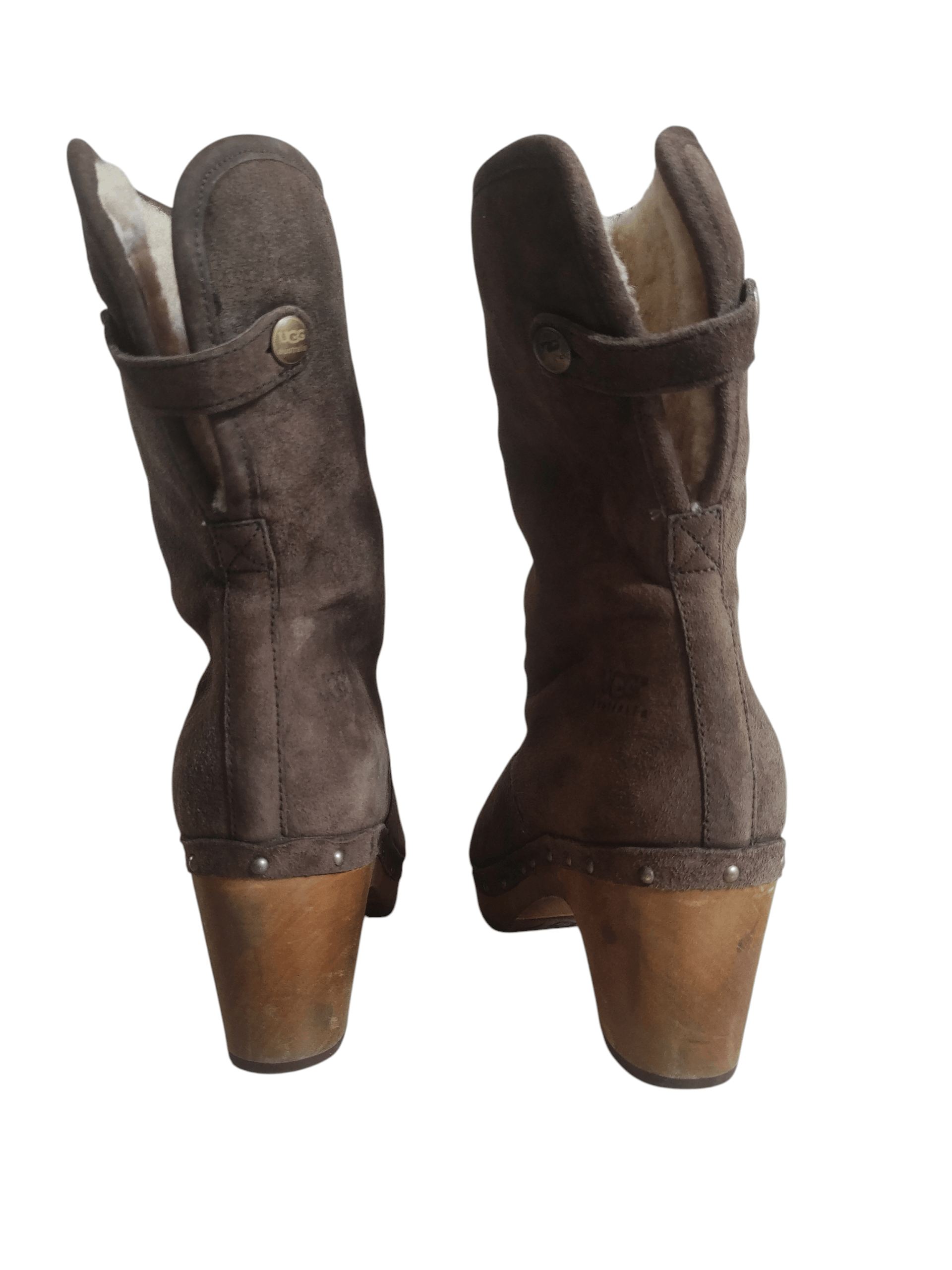 Ugg UGG Women’s Brown Suede Leather Studded Clog Booties Size US 8 / IT 38 - 2 Thumbnail