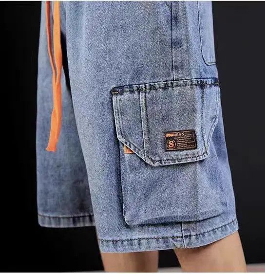 VIBE Street Hip Hop Vintage Loose Fit Denim Shorts Size US 32 / EU 48 - 4 Thumbnail