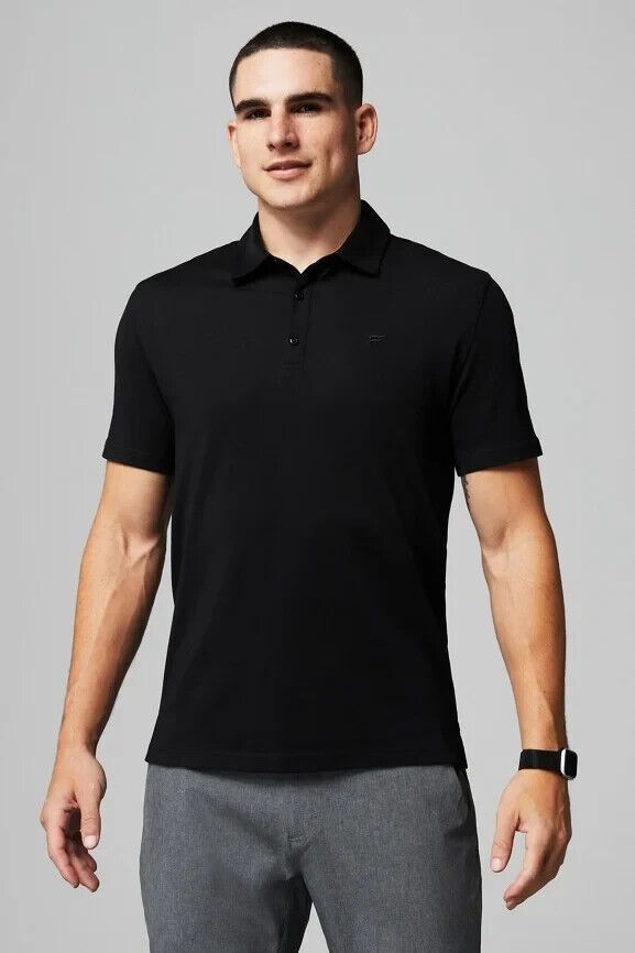 Fabletics Fabletics The Dash Polo Shirt - Black - Men's Small Size US S / EU 44-46 / 1 - 1 Thumbnail