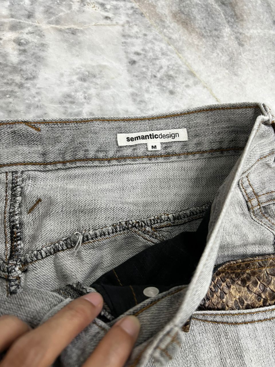 semanticdesign Phyton Snake Skin Flare Semantic Design Jeans Size US 31 - 11 Thumbnail