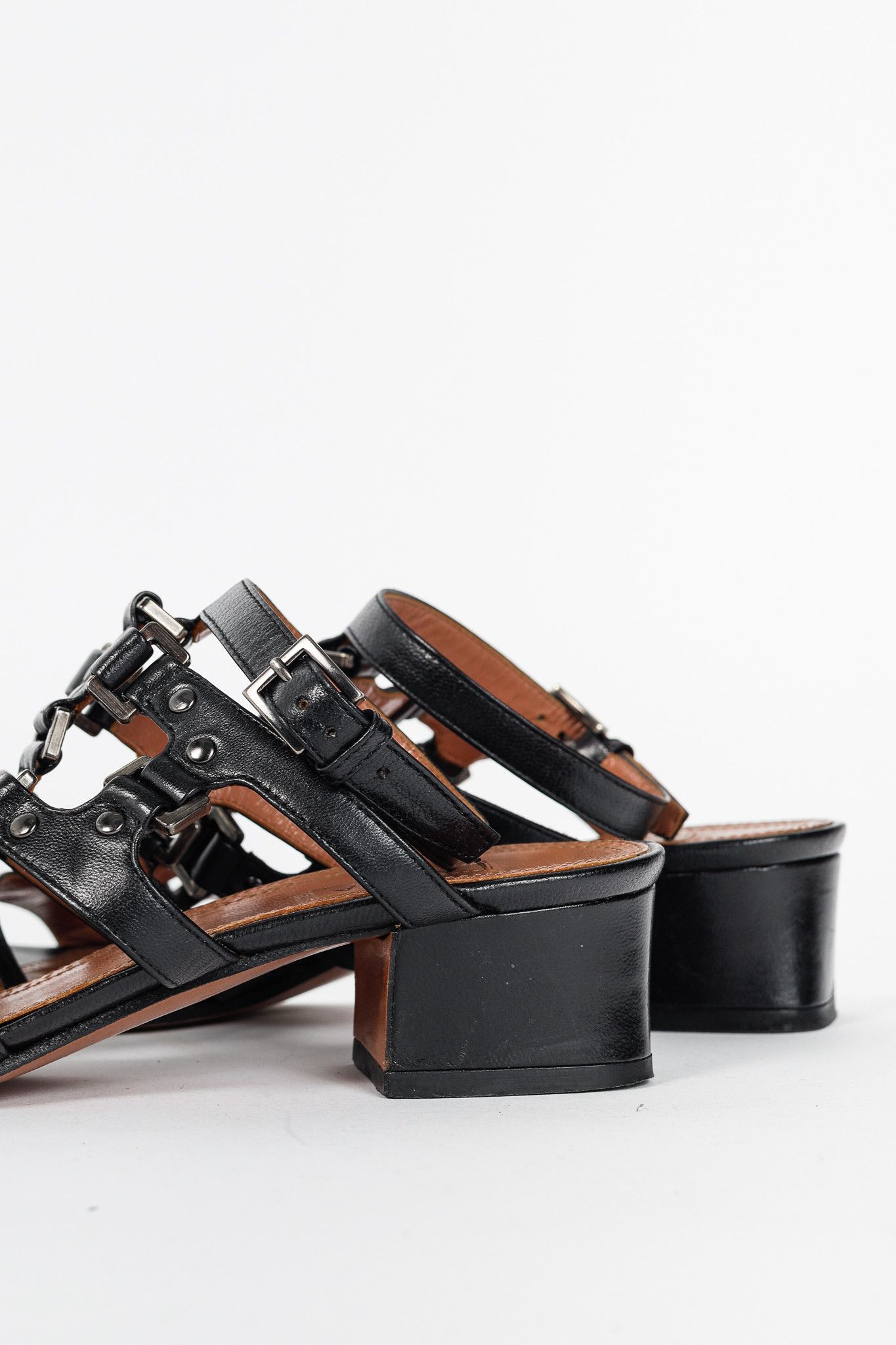 Alaia Alaia Black Leather Strappy Studded Sandals Size US 7 / IT 37 - 8 Thumbnail