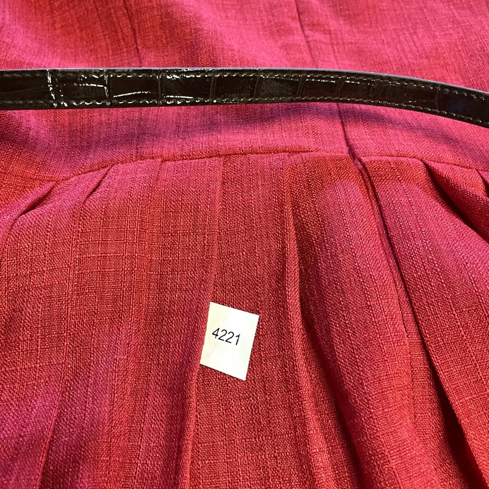 Ellen Tracy Ellen Tracy Dress Womens Medium Red Fit Flare Sleeveless Pleated Belted Classic Size M / US 6-8 / IT 42-44 - 7 Thumbnail