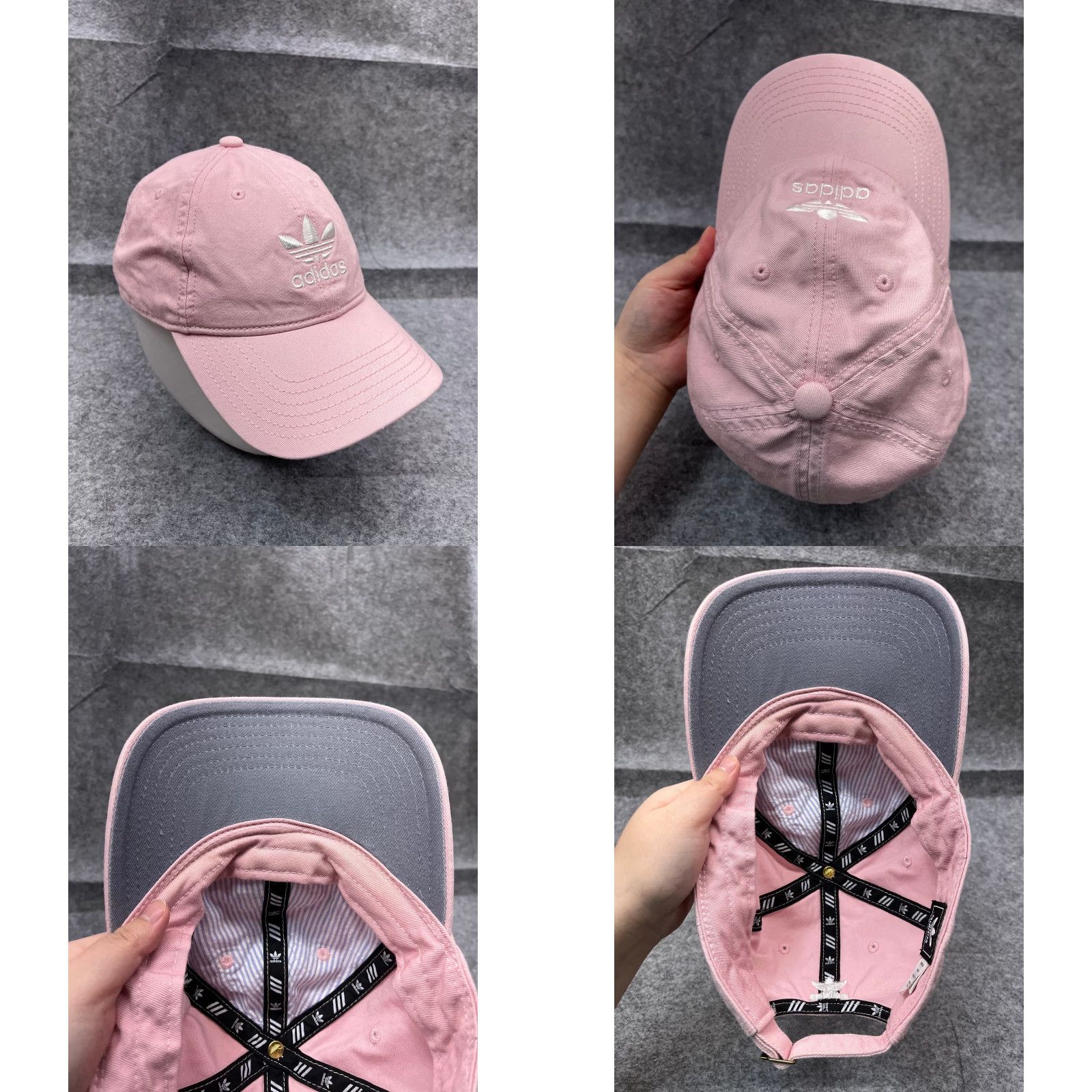 Adidas Adidas Baseball Cap Hat Adult One Size Pink Embroidered 3 Stripes Cotton Sports Outdoor Size ONE SIZE - 8 Thumbnail