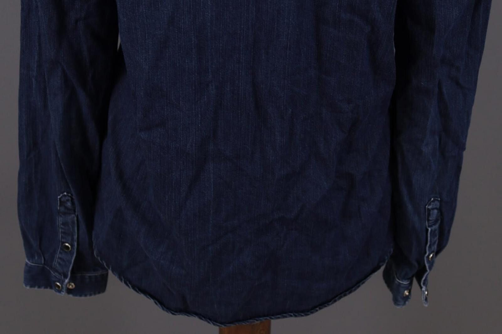 The Kooples The Kooples Sport Fitted Blue Denim Snap Shirt Size L Size L / US 10 / IT 46 - 12 Thumbnail