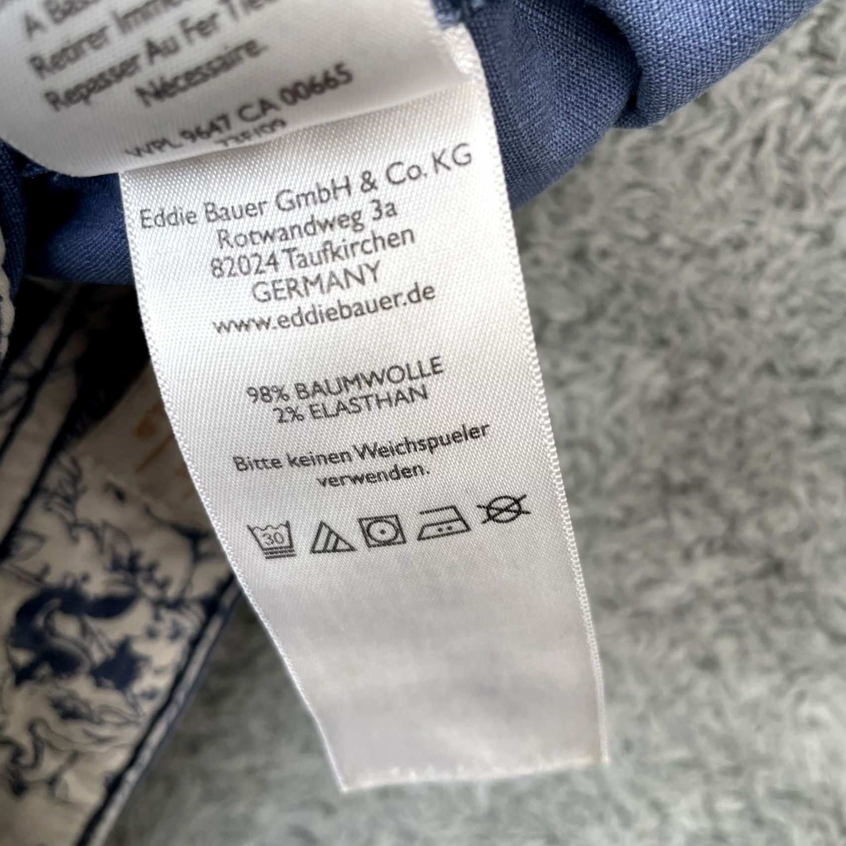 Eddie Bauer Eddie Bauer Pants Womens 6 Blue Cropped Cotton Stretch Ripstop Straight Leg Logo Shirt Size 28" / US 6 / IT 42 - 3 Thumbnail