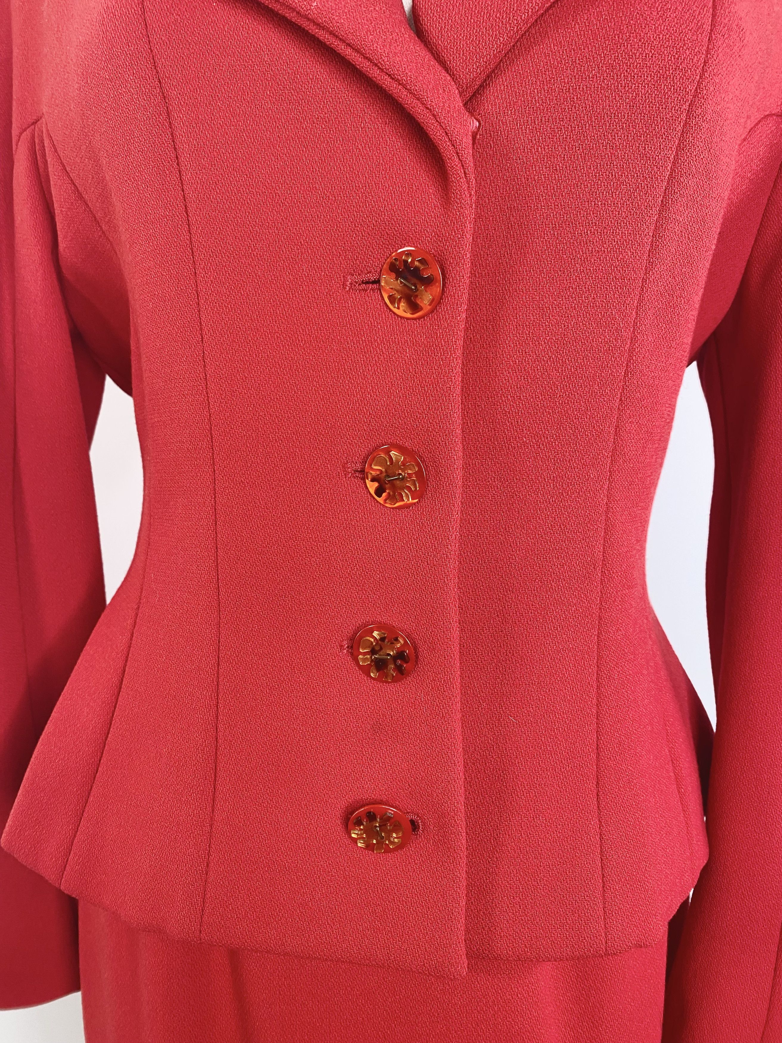 Chloe Vintage Archival Chloe - Red 2-Piece Skirt Designer Suit Size ONE SIZE - 12 Thumbnail