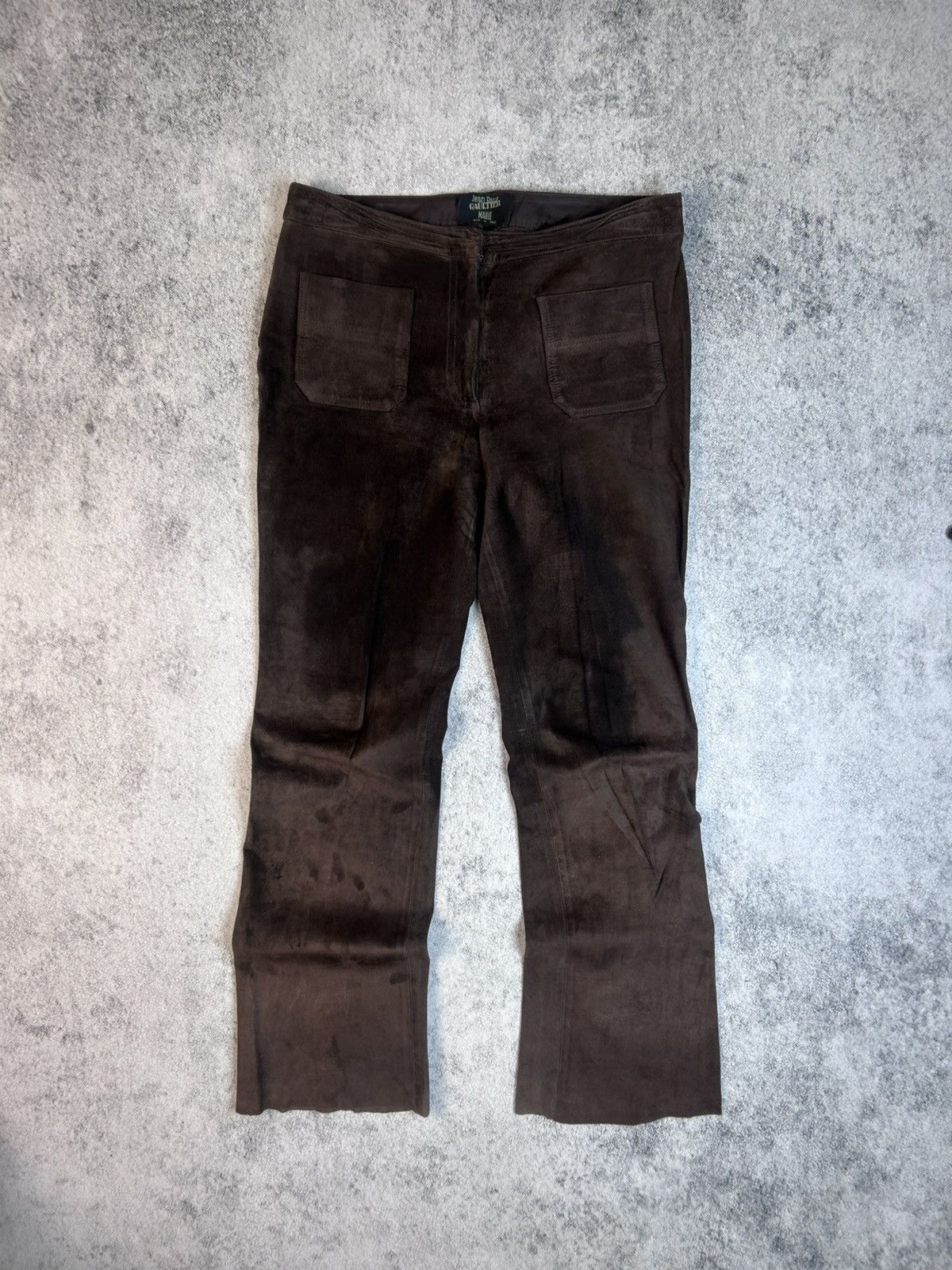 RARE Vintage 90s Jean Paul Gaultier Jeans Velvet Brown Pants