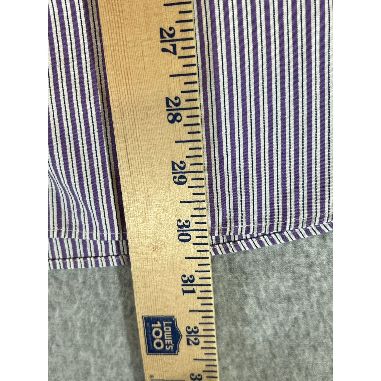Polo Ralph Lauren Ralph Lauren Shirt Mens 15.5 Purple Stripe Button Polo Dress Shirt Size 42R - 6 Thumbnail