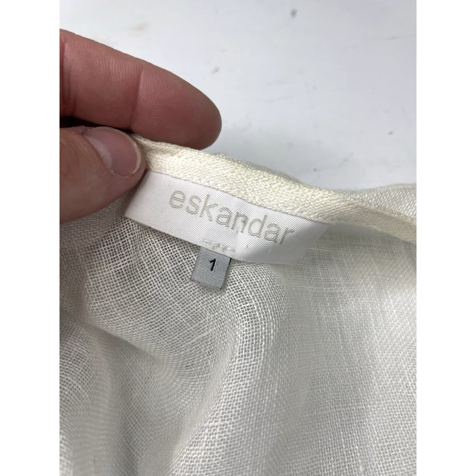 eskandar Eskandar Women Shrug Shirt Linen Sleeveless Drape White 1 Size Regular Size XS / US 0-2 / IT 36-38 - 2 Thumbnail