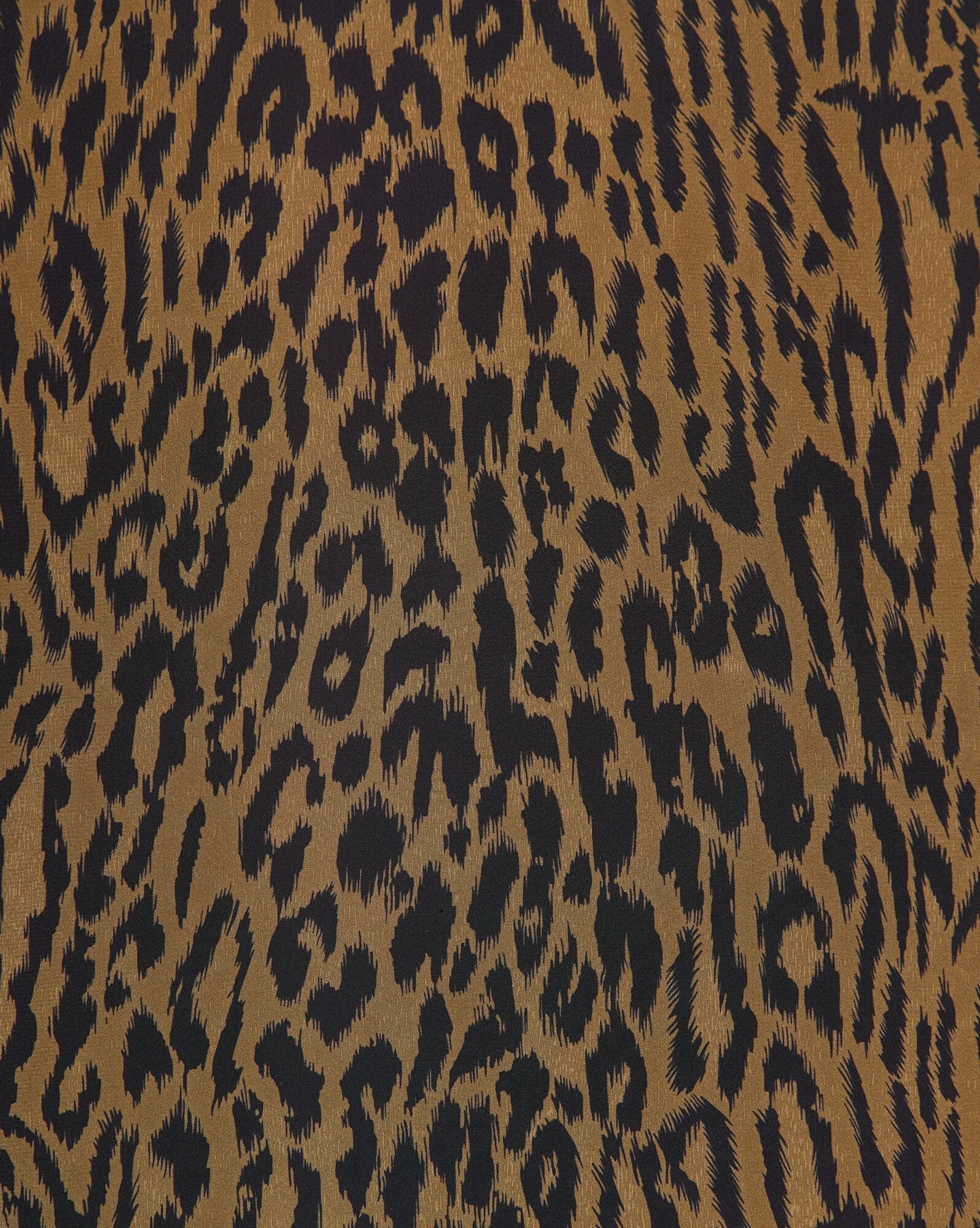 Saint Laurent Paris o1s1wg111224 Long Overshirt in Leopard-Print Crepe De Chine Size US XL / EU 56 / 4 - 3 Thumbnail