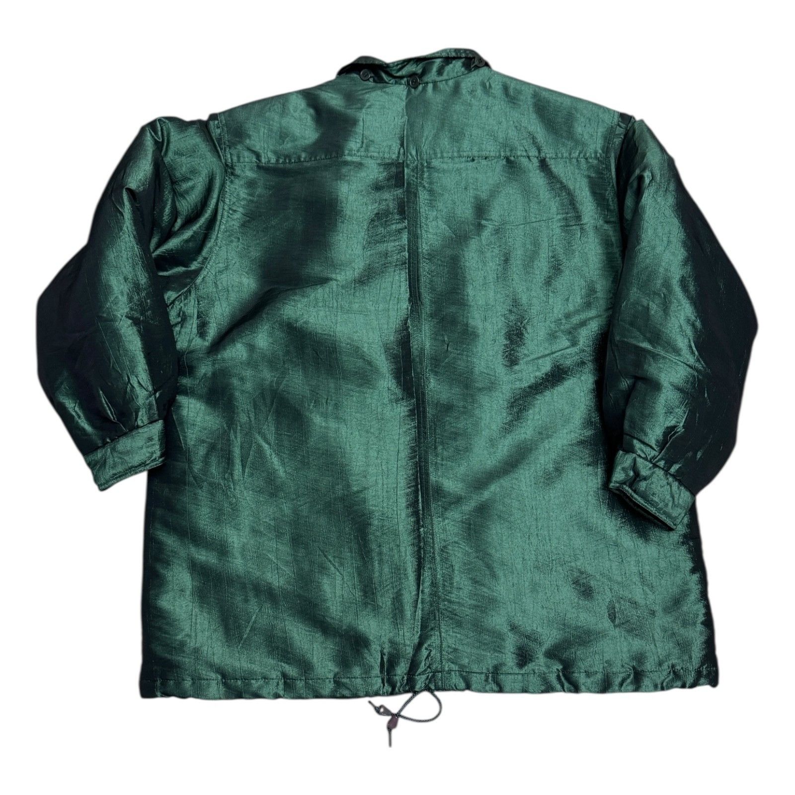 ELAN ELAN Vintage 90s Shiny Green Retro Winter Glam Parka Coat 1X Size XL / US 12-14 / IT 48-50 - 4 Thumbnail