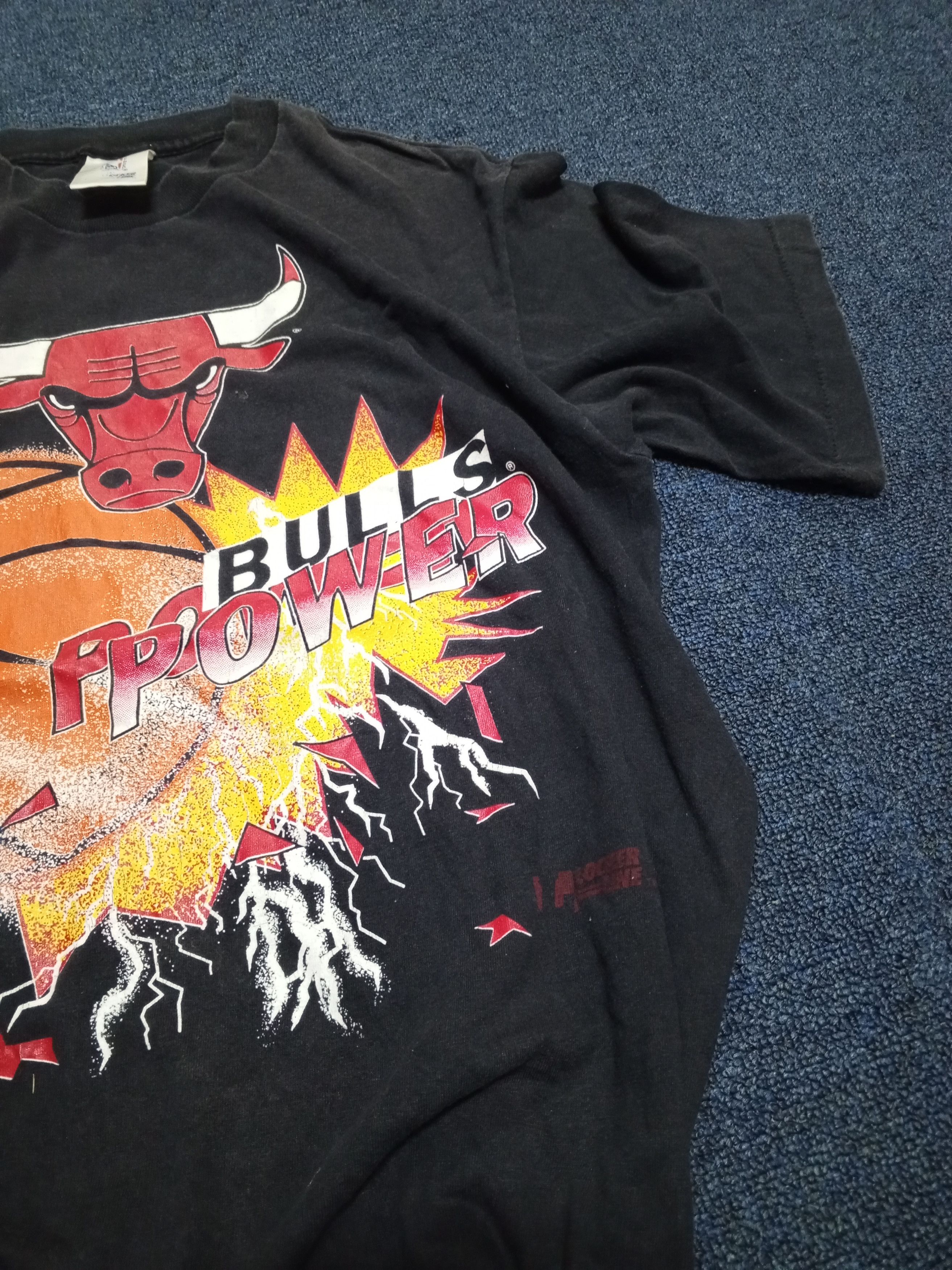 NBA × Rap Tees × Vintage 90s Chicago Bulls Vintage BULL POWER Bootleg Rap Tee Shirt Size US L / EU 52-54 / 3 - 4 Thumbnail