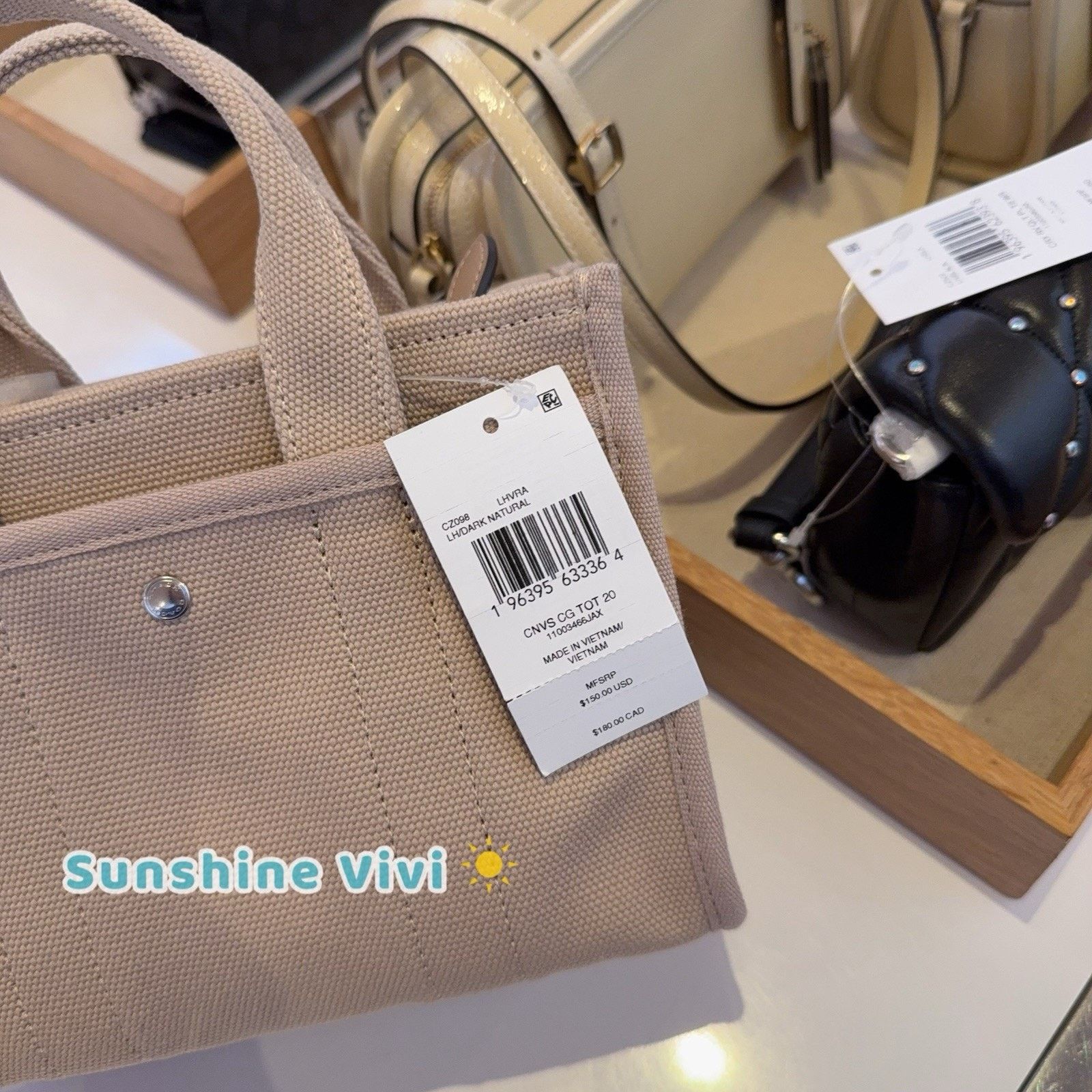 Coach NWT COACH Cargo Tote Bag 20 CZ098 Canvas Silver/Dark Natural Size ONE SIZE - 7 Thumbnail