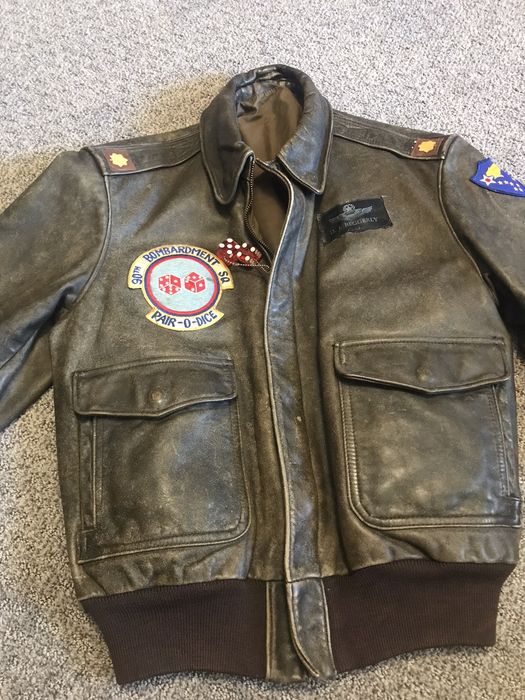 Vintage A-2 flight jacket leather ww2 Korean War 90th bomber group ...