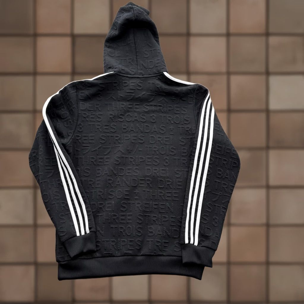 Adidas Adidas Mens Black Hoodie M Regular Pullover Embroidered Logo Sport Polyester Knit Fleece Size US M / EU 48-50 / 2 - 1 Thumbnail