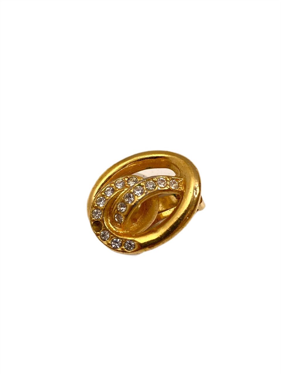 Dior Dior CD Vintage Gold Crystals Earrings Ear Clips Size ONE SIZE - 5 Thumbnail