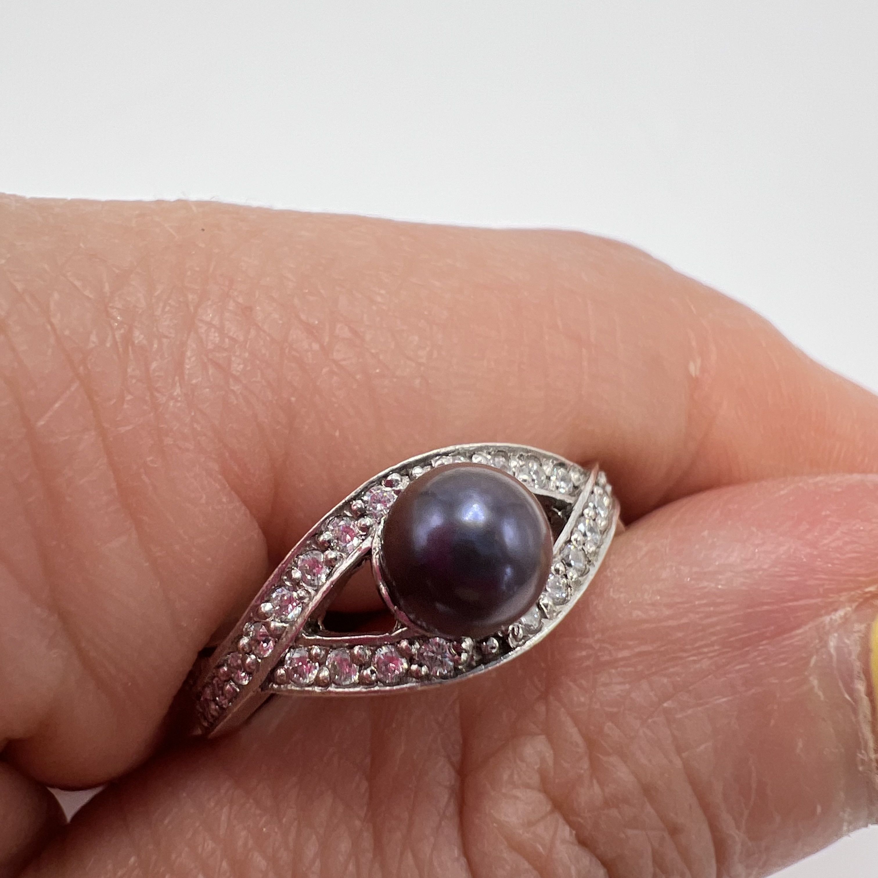 Sterling Silver Vintage USSR Ring Sterling Silver 925 Stone Jewelry 7US Size ONE SIZE - 4 Thumbnail