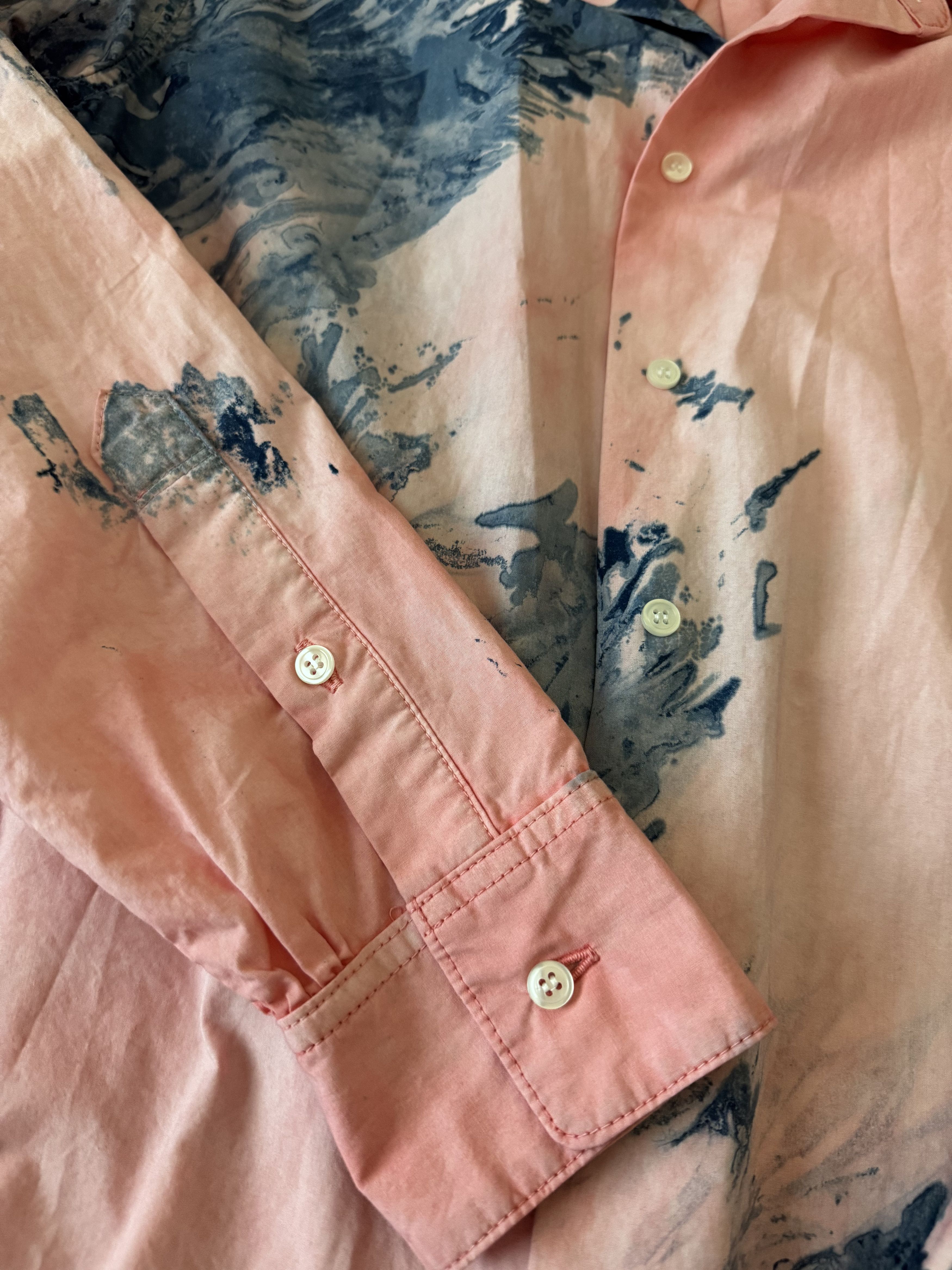 John Elliott Pia Tie Dye Cotton Button-Up Shirt Size XS / US 0-2 / IT 36-38 - 2 Thumbnail