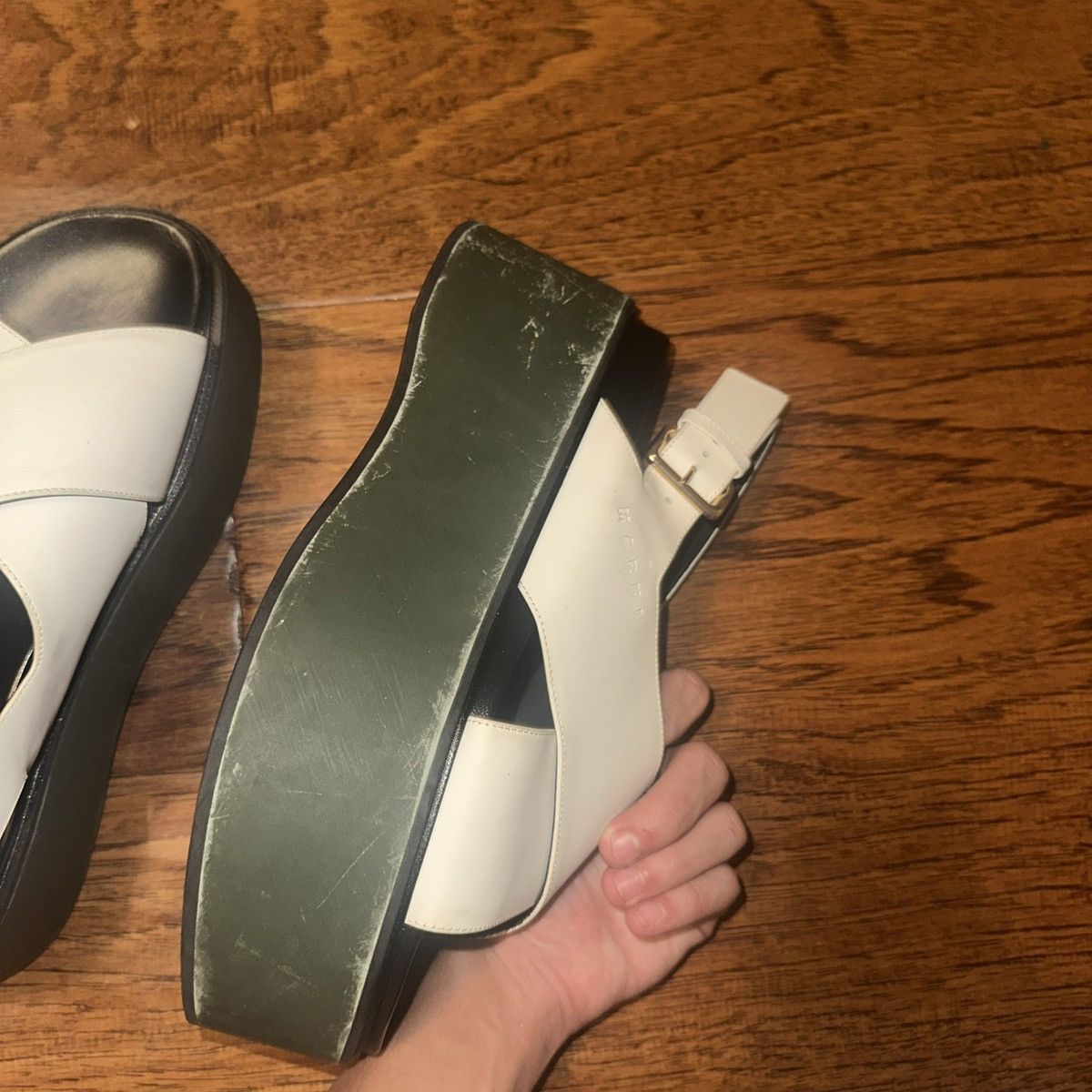 Marni Marni White Leather Shoes on Black Rubber Platform Size 40 Size US 9 / IT 39 - 7 Thumbnail