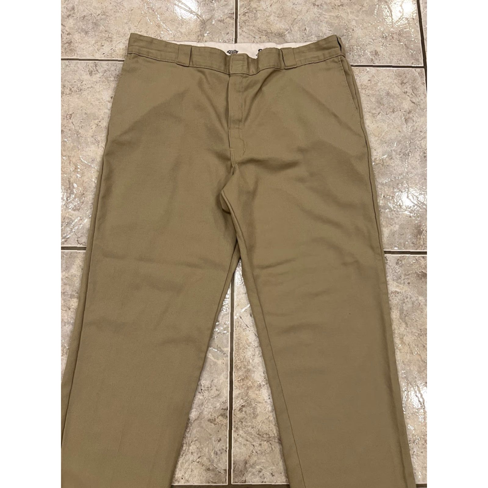 Dickies Dickies 874KH Original Fit Twill Work Pants Khaki Mens 42X32 Straight Sewn Pockets Zipper Hook & Eye Vintage No Size US 42 / EU 58 - 7 Thumbnail