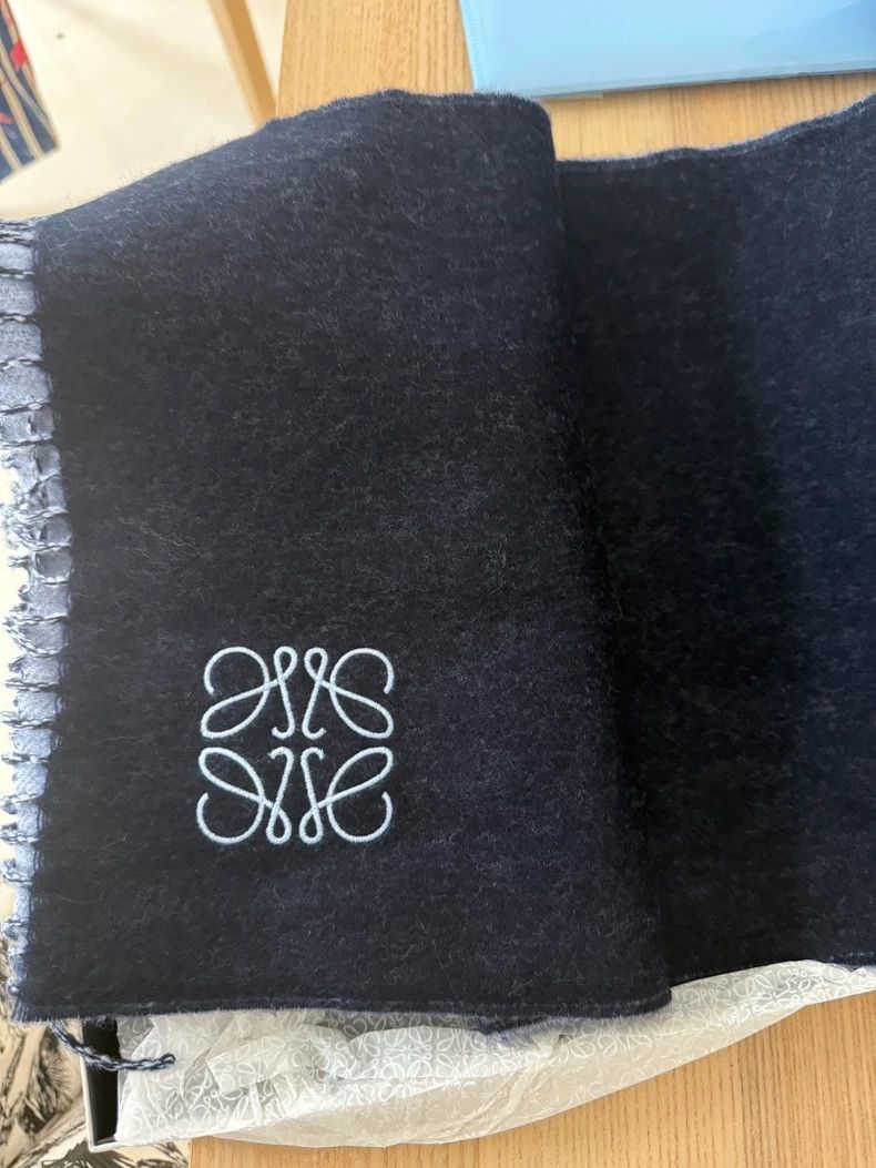Loewe LOEWE Double-sided scarf, dark blue and light gray double Size ONE SIZE - 3 Thumbnail