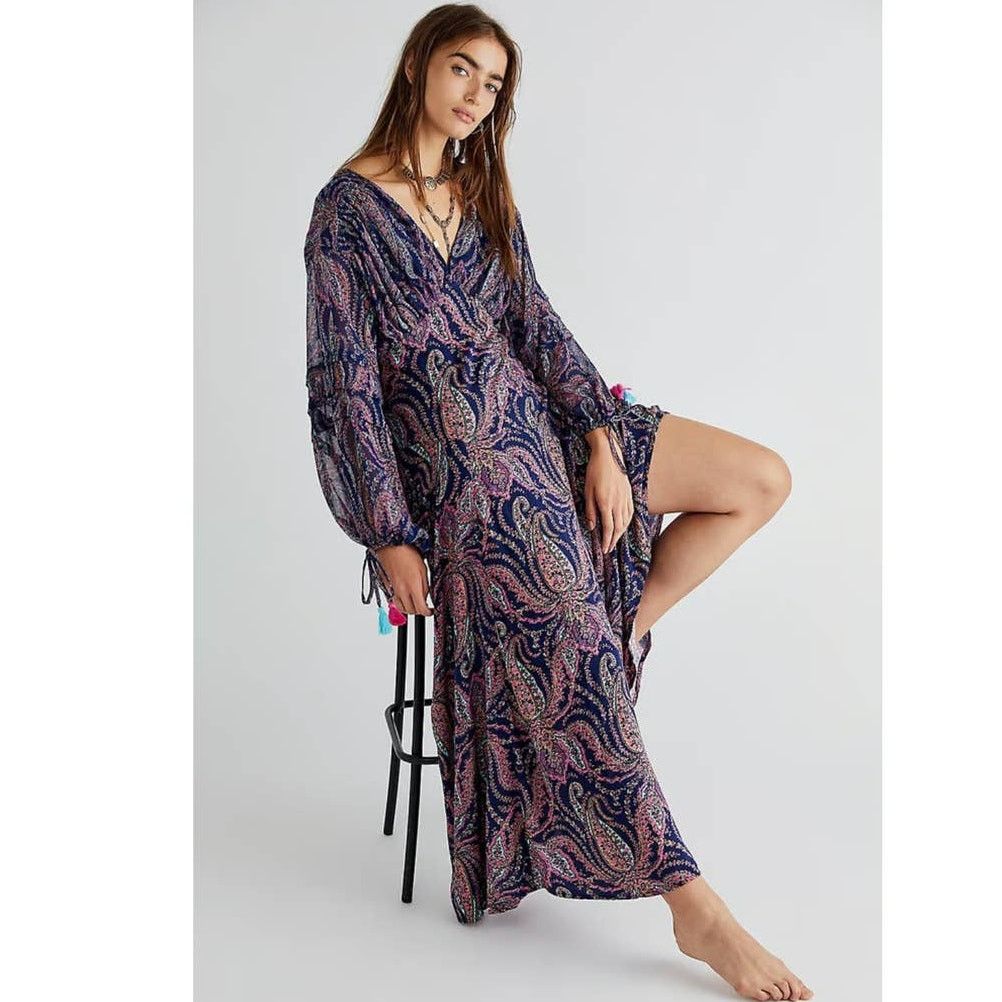 Free People New Free People Mirage Boho Paisley Maxi Dress $198 Size 0 Size XS / US 0-2 / IT 36-38 - 2 Thumbnail