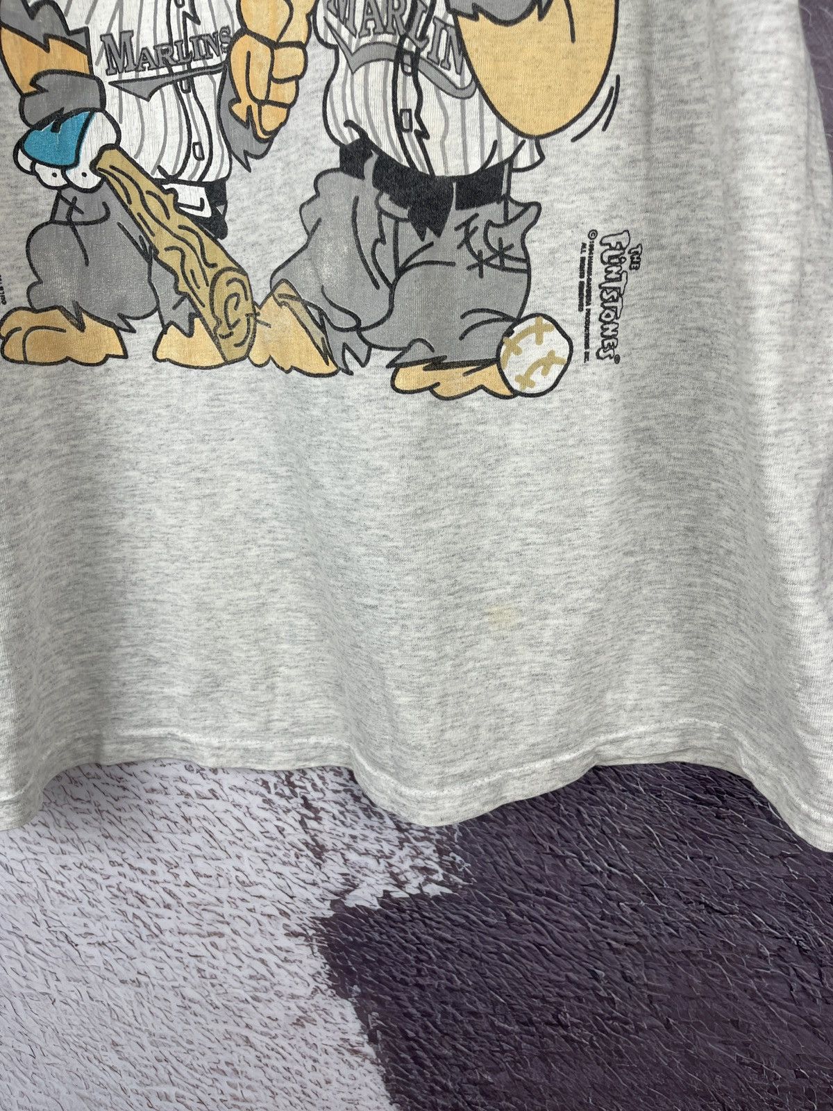 MLB the Flinstones vintage 1994 Florida Marlins MLB baseball tee Size US XL / EU 56 / 4 - 12 Thumbnail