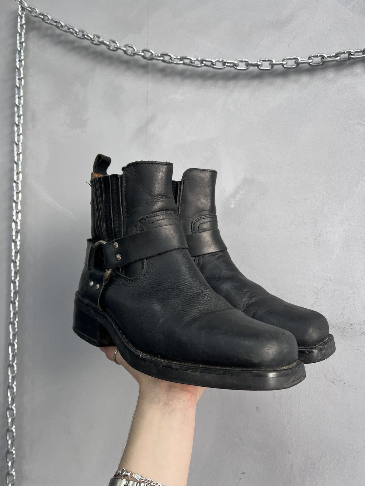 Wrangler Wrangler black leather guidi boots vintage biker style Size US 10 / EU 43 - 1 Thumbnail