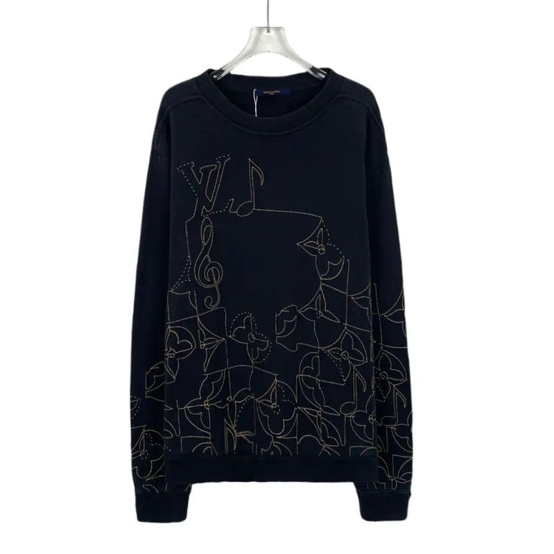 Louis Vuitton Louis Vuitton Men's Black Knit Sweater XXL 0089 Size US XXL / EU 58 / 5 - 1 Thumbnail