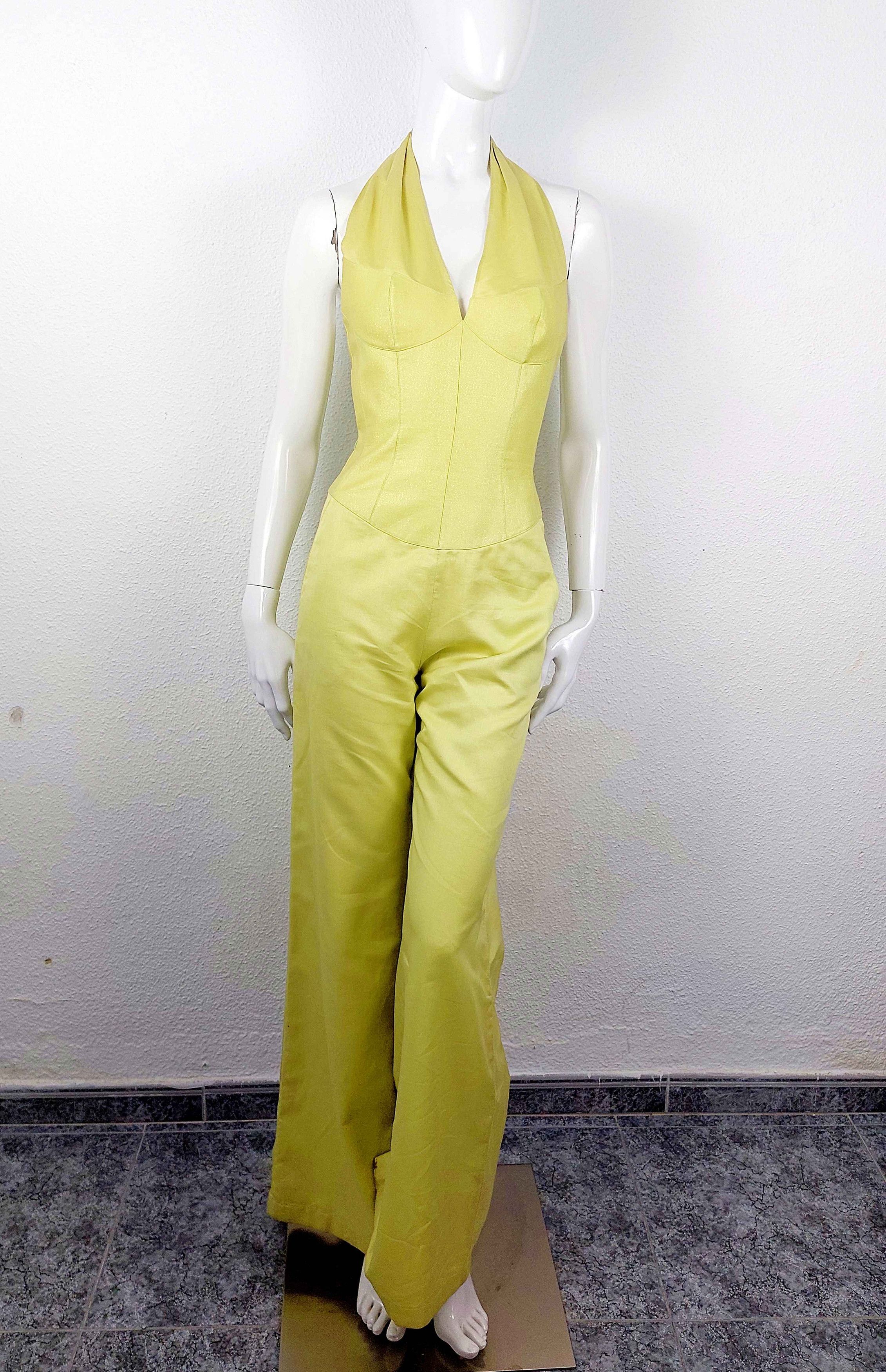 Thierry Mugler Thierry Mugler Couture 1990S Metallic Corset Jumpsuit Gown Size XS / US 0-2 / IT 36-38 - 2 Thumbnail