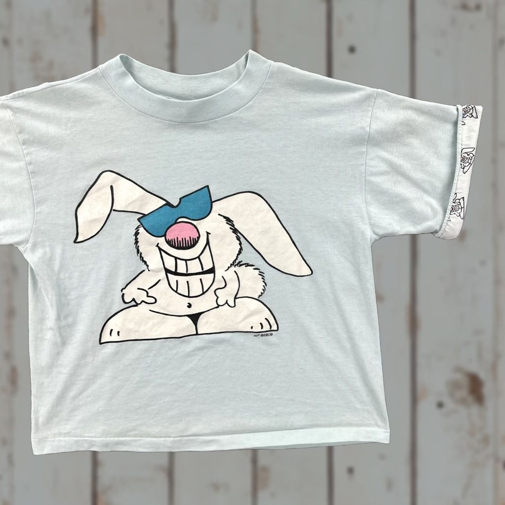 Vintage VINTAGE The Zoo Crew Women’s Small 1985 Made In USA T Shirt Cartoon Bunny Print Blue 80s Hipster Womens S Size S / US 4 / IT 40 - 1 Thumbnail