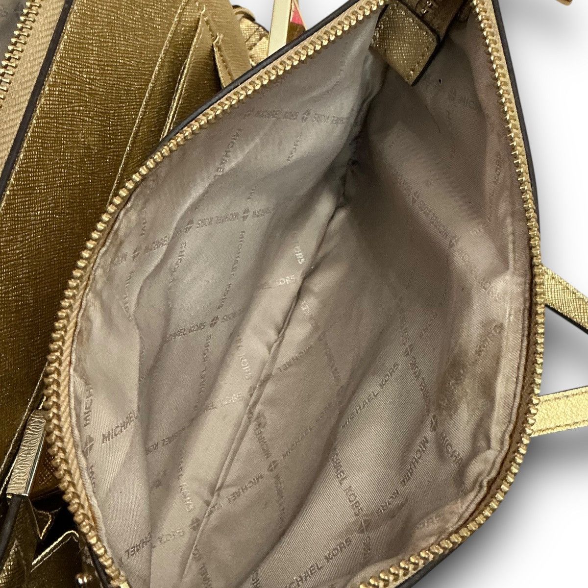Michael Kors Michael Kors Gold Karla Crossbody Handbag Shoulder Bag Tote Size ONE SIZE - 8 Thumbnail