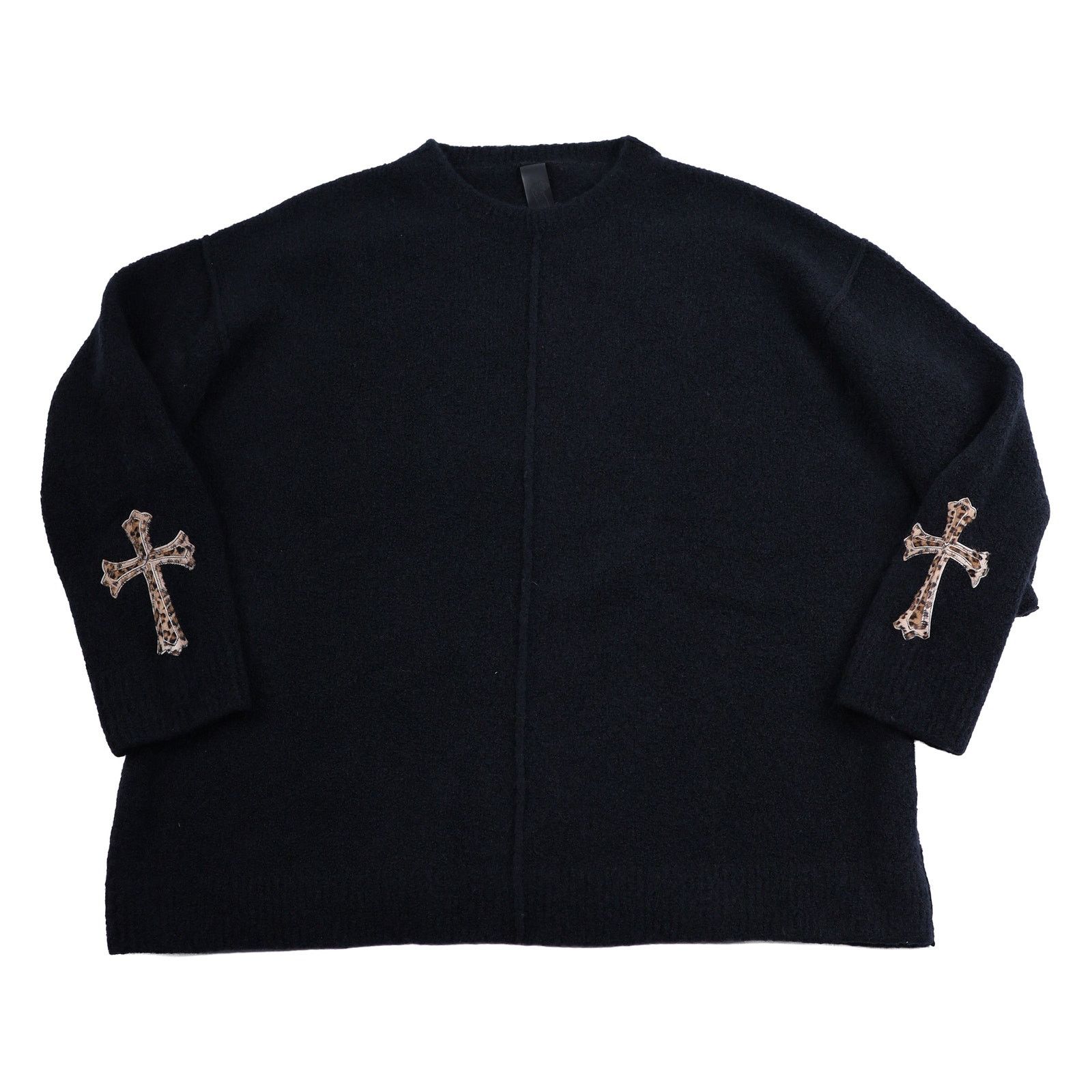 Chrome Hearts cashmere sweater Red Cross fleur leather patch