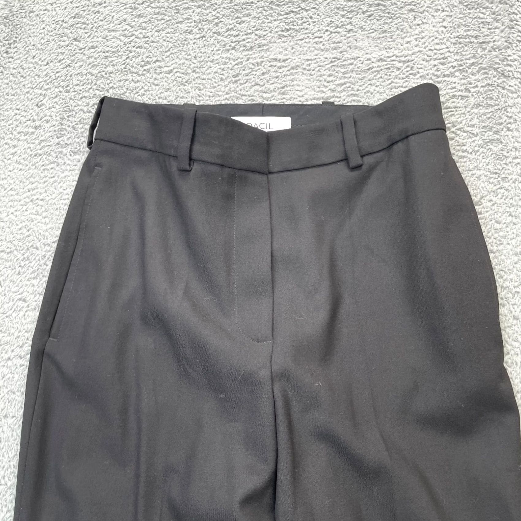 Vintage Racil Pants Womens 36 Black Wool Straight Leg Dress Pants Office Wear Formal Business Size 26" / US 2 / IT 38 - 6 Thumbnail