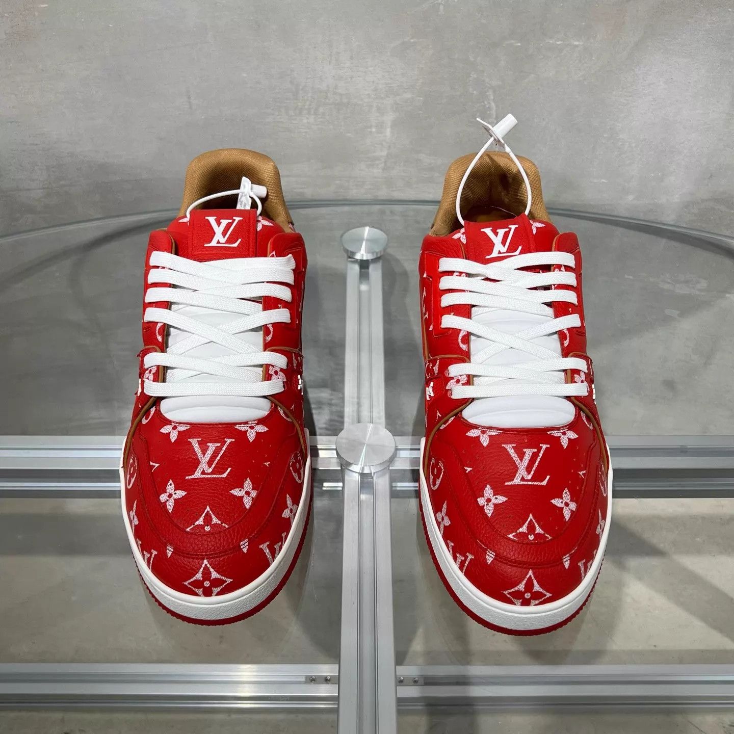 LV P9 Trainer Allover Print Red UK10 44