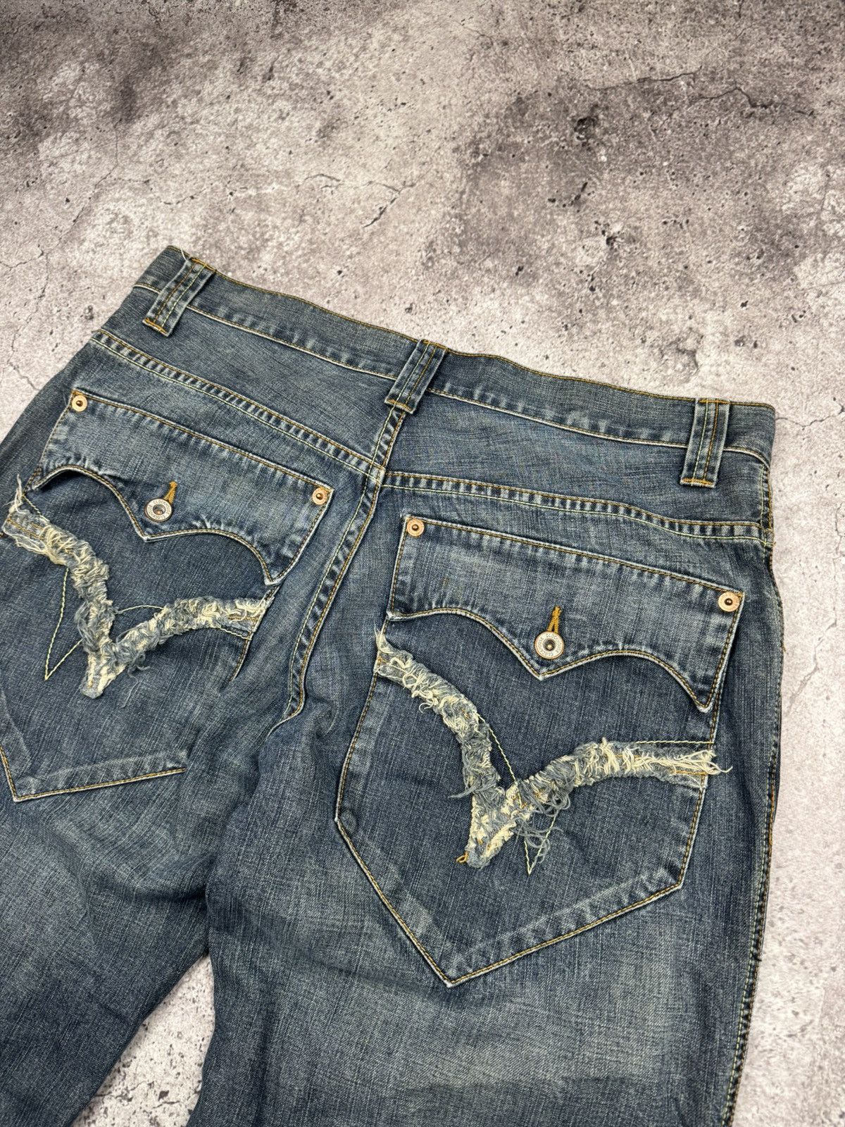 Japanese Brand Vintage Flared Jeans Baggy Wide Japanese Y2K Avant Garde Size US 34 / EU 50 - 9 Thumbnail