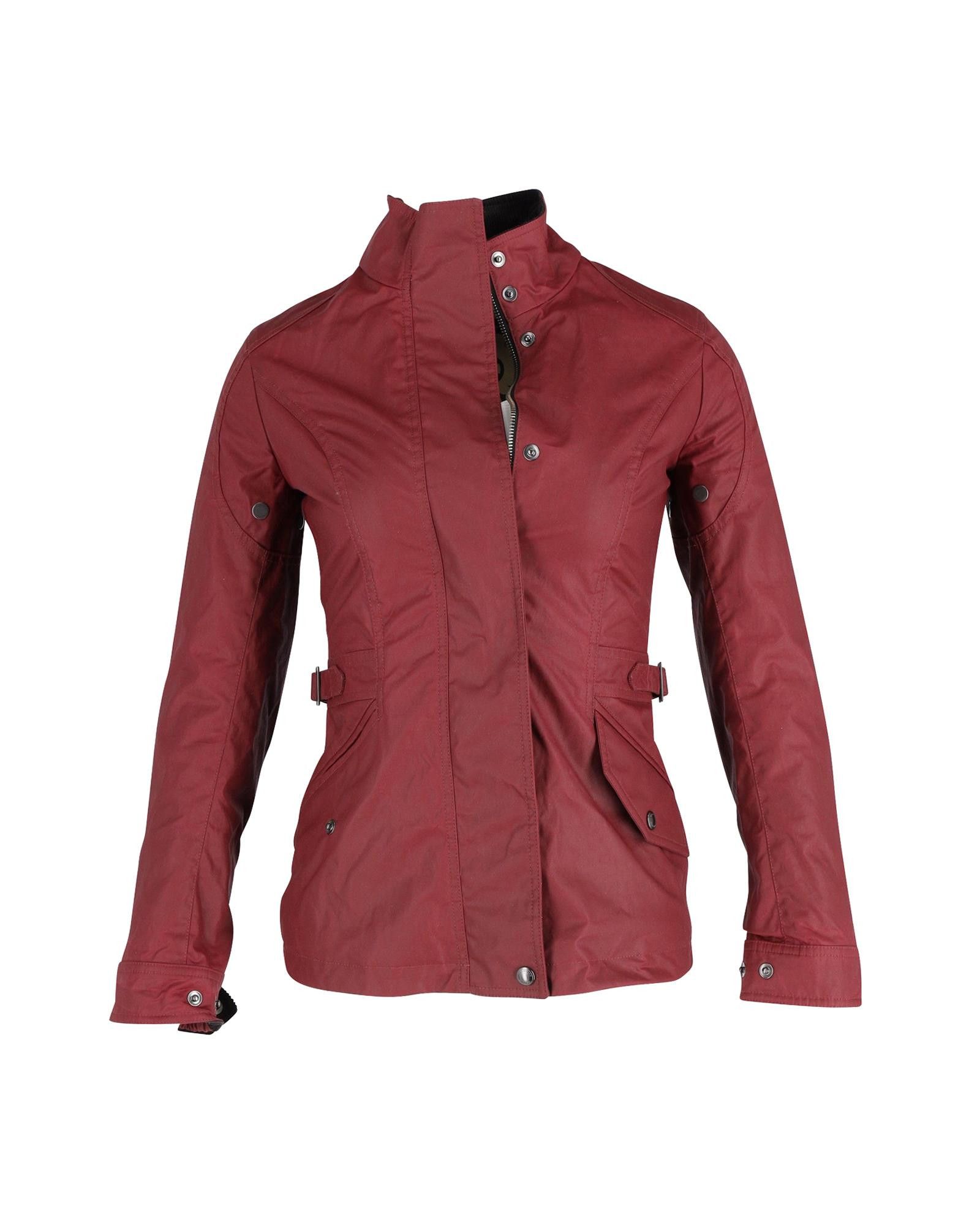 image of Belstaff Structured Jacket In Burgundy Cotton, Women's (Size Small)